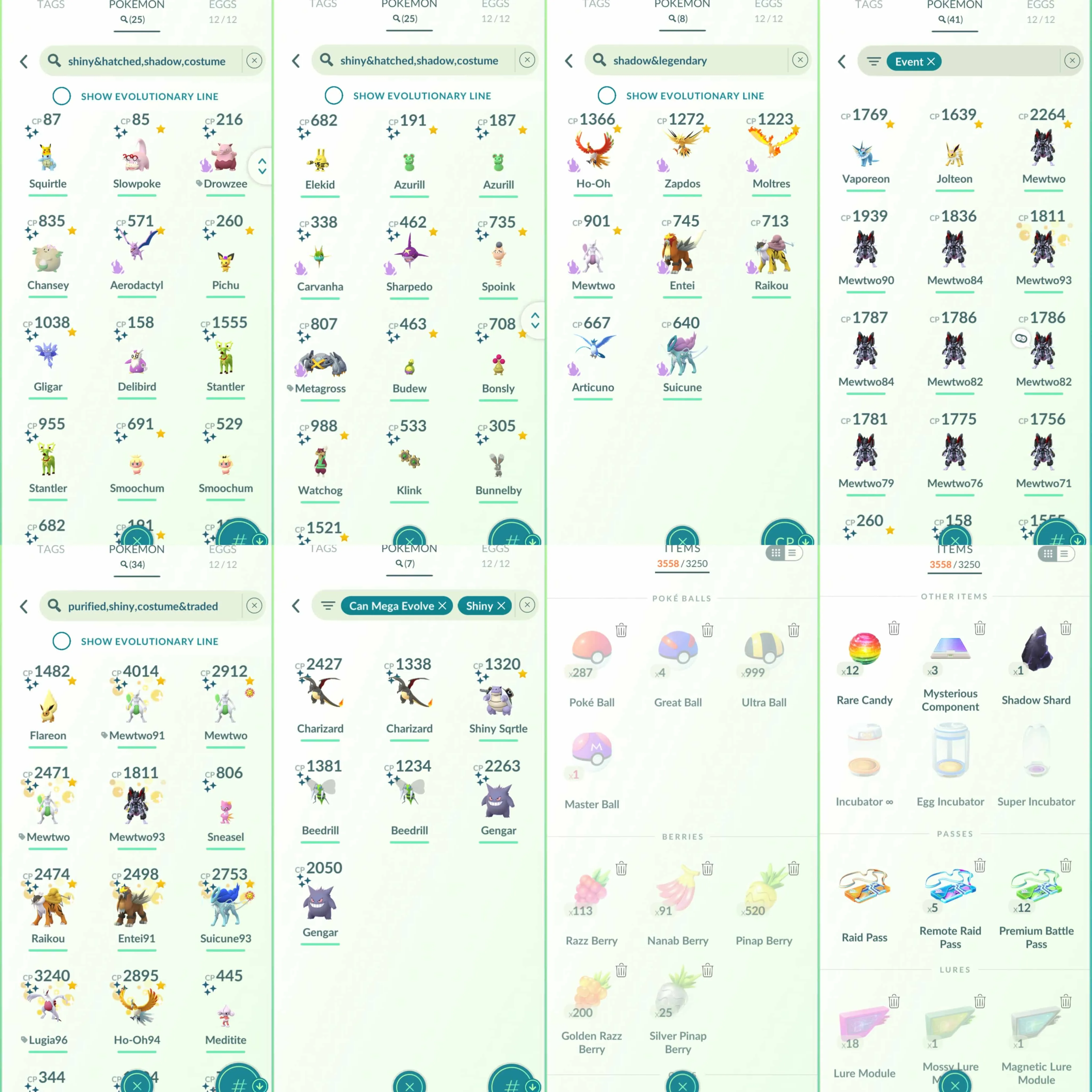 1812 Level 70 2016 Legacy 50. Armored Mewtwo x9 tradeable Rayquaza100 Suicune100 Melmetal100 Shiny Rayquaza Shiny Mega Charizard Shiny Mewtwo Shiny Celebi Shiny Shadow Metagross Shiny Mega Gengar