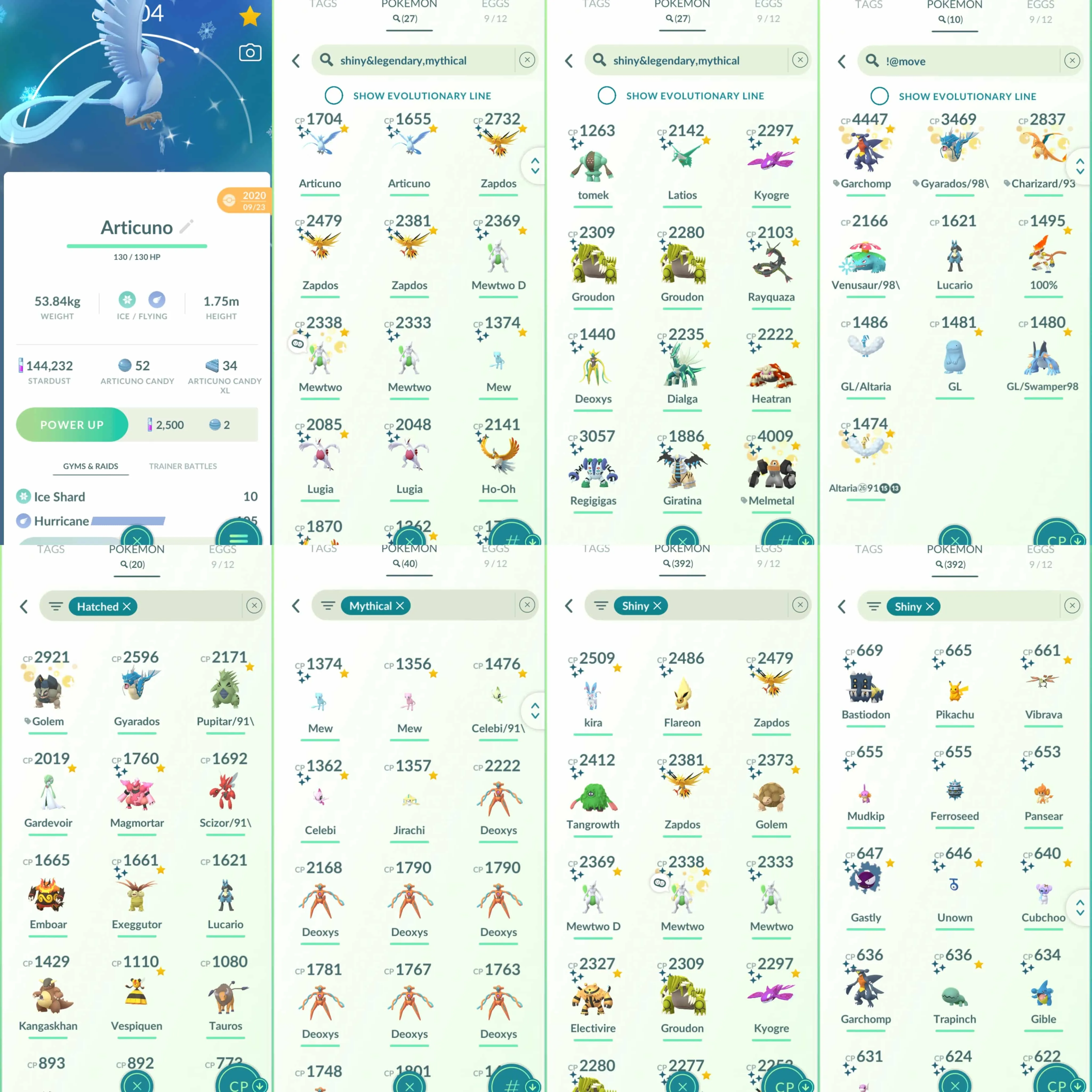 1814 Level 70 2016. Shiny Mew Shiny Celebi Shiny Mewtwo Shiny Rayquaza Mewtwo IV 100 x2 Raikou IV 100 Melmetal IV 100 Shiny: Deoxys, Lugia, Ho-Oh, Latios, Groudon, Kyogre, Dialga, Regigigas, Giratina, Sylveon, Gastly, Garchomp, etc.