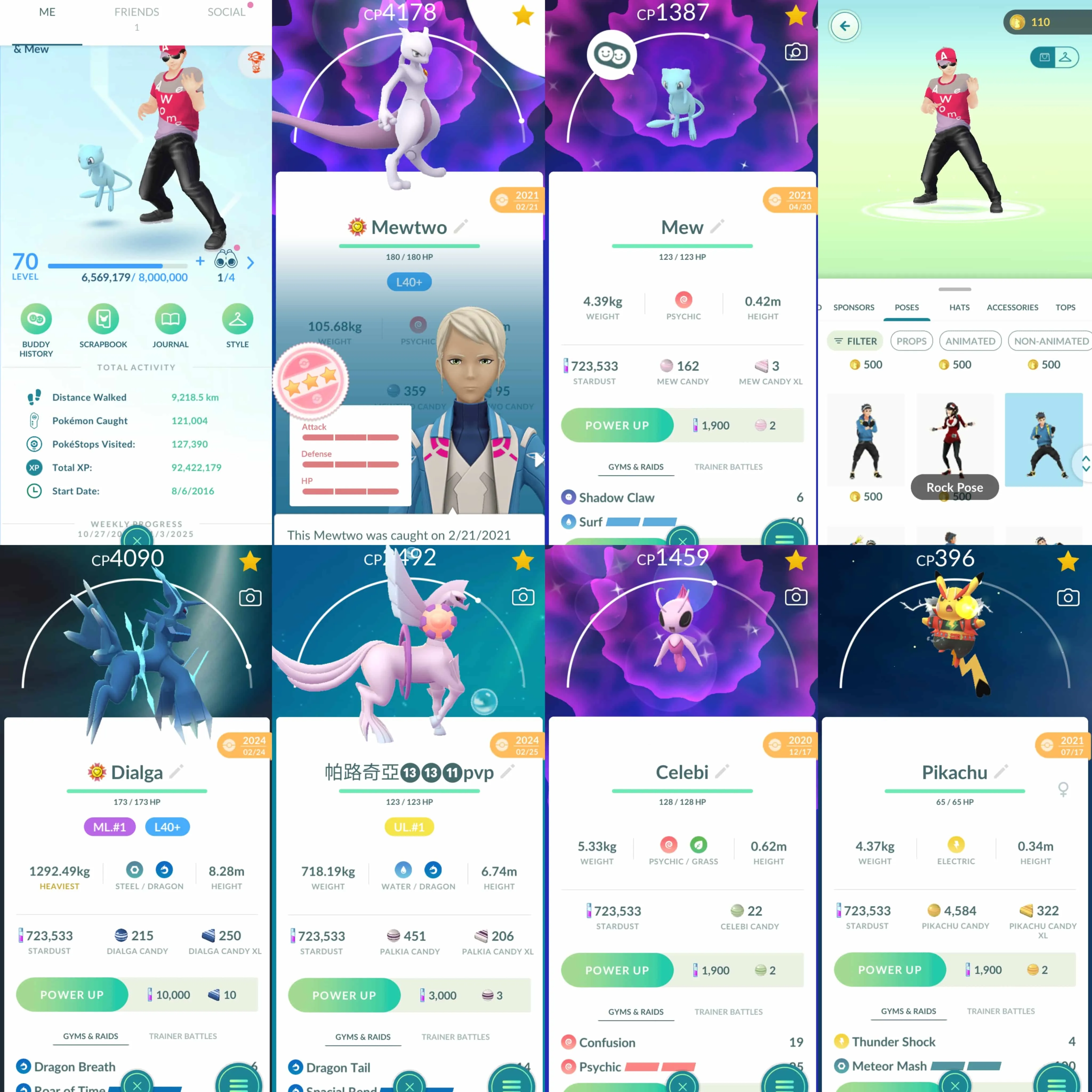 1816 Level 70 2016.l Shiny Mew Shiny Celebi Shiny Shaymin Quest Mewtwo100 Shiny Mewtwo IV 96 Lucky Shiny Rayquaza Shiny Mega Charizard Shiny Primal Kyogre Shiny Shadow Metagross Shiny Darkrai