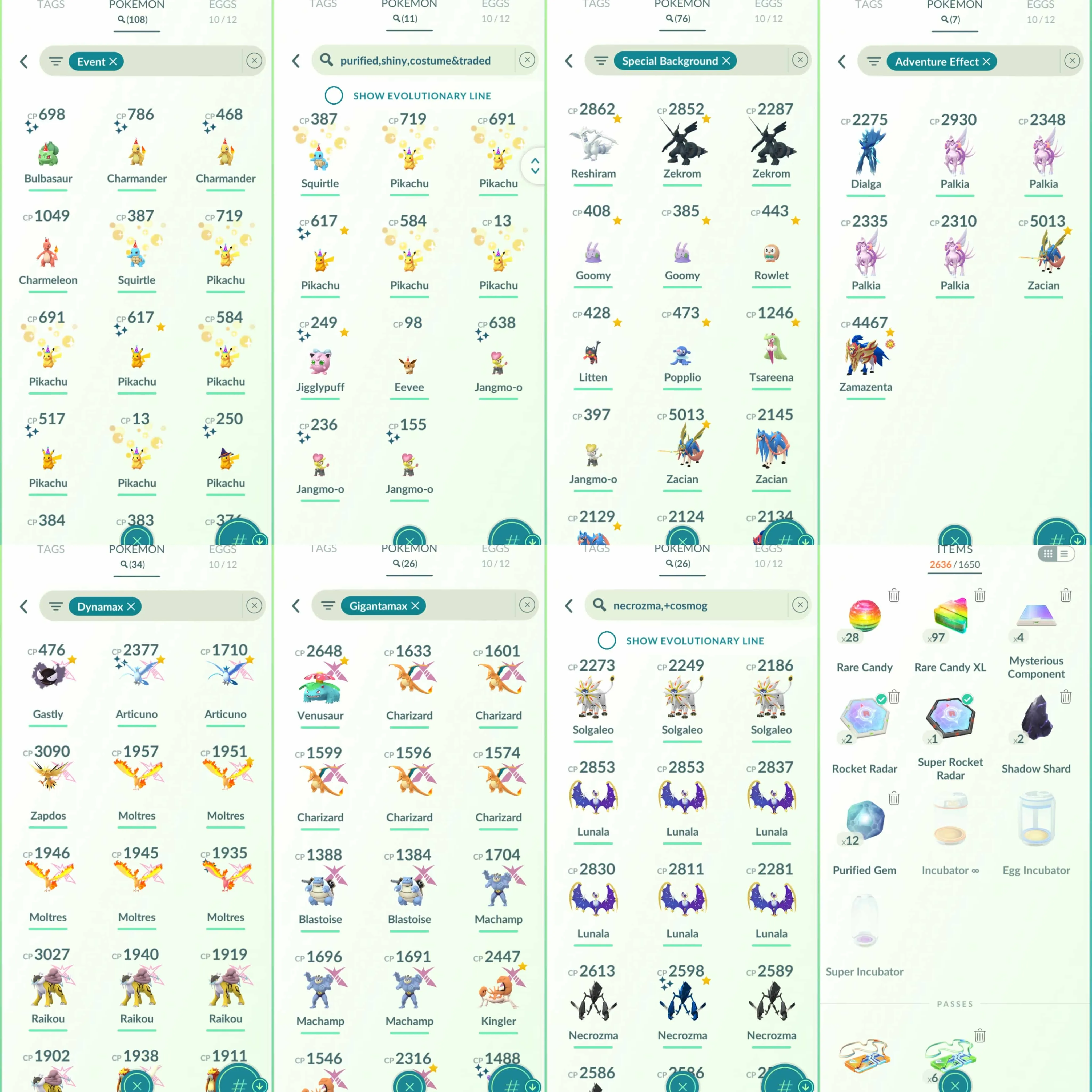 1817 Level 70 Legacy 50. Zamazenta Crowned Shield IV 100 Suicune100 Dialga100 Shiny DMax Articuno Shiny DMax Moltres Shiny GMax Lapras Shiny: Necrozma, Zacian, Zamazenta, shadow Regigigas, Dialga Origin, Palkia Origin, shadow Ho-Oh
