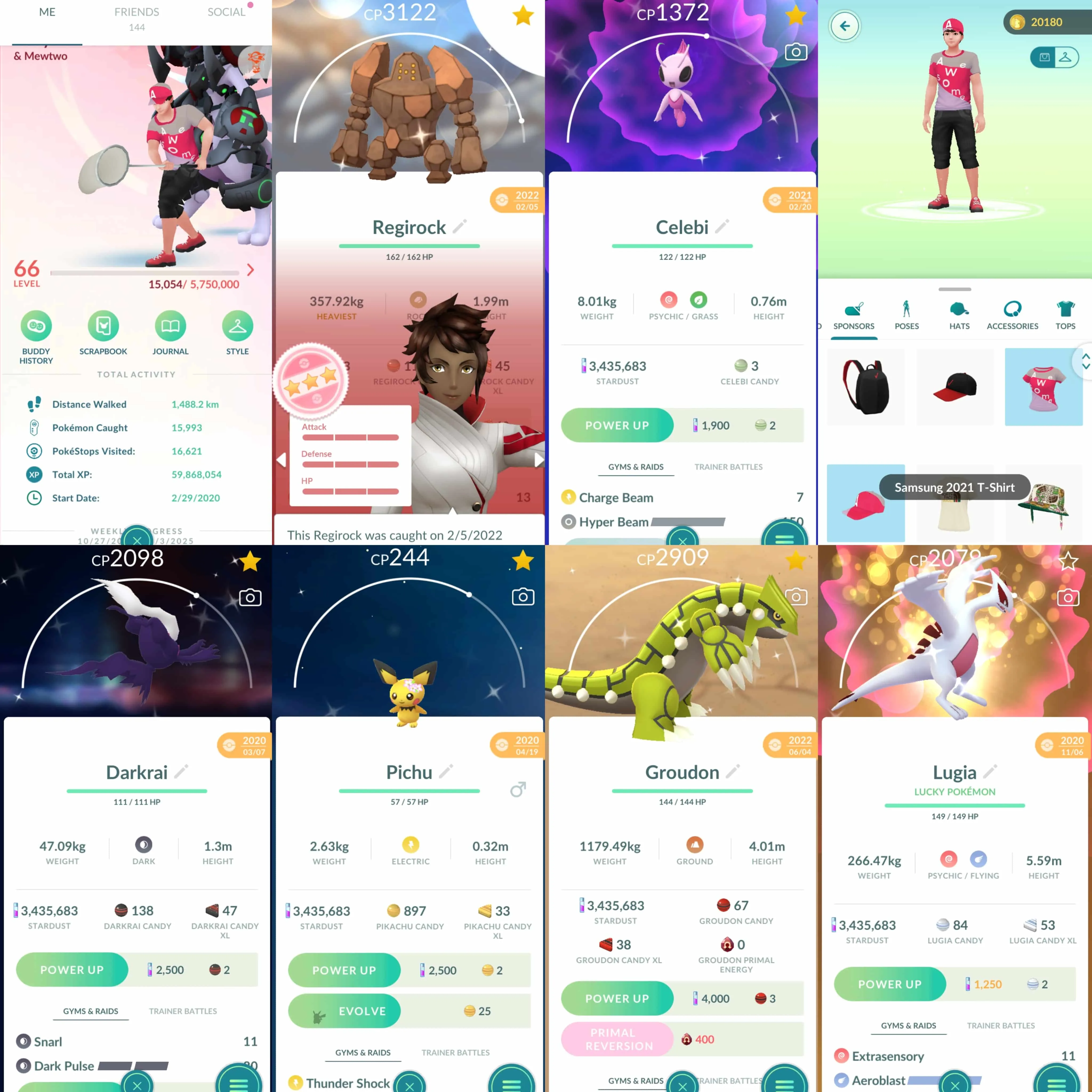 1820 Level 66 Coin 20180 Armored Mewtwo x1 tradeable Hundo x560 Shundo x28 Shundo Regirock Shiny Deoxys Normal - Attack - Defense Shiny Darkrai Shiny Celebi Shiny Mega Latias Shundo Mega Charizard Shiny Mega Beedrill Shiny Lapras with Scarf