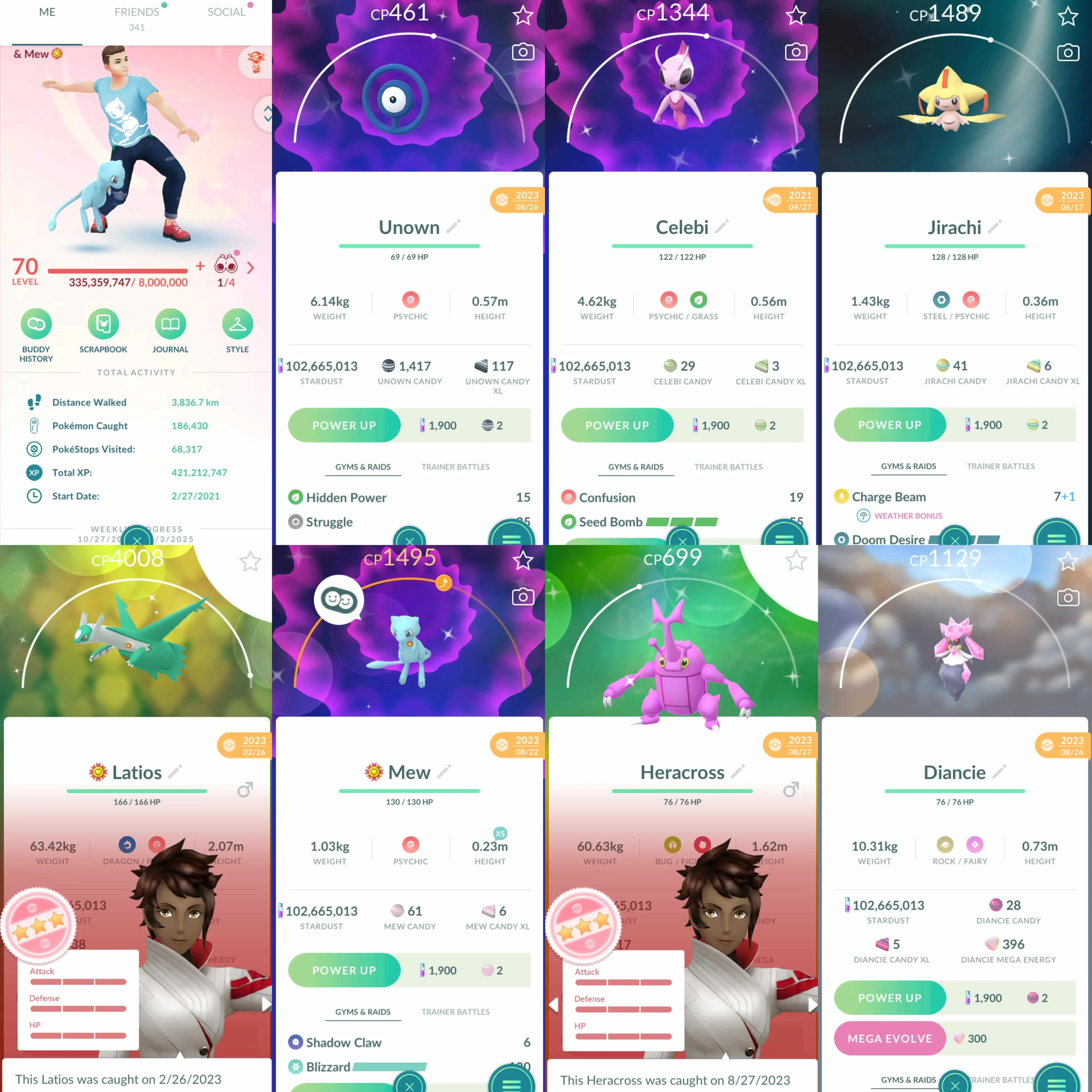 1821 Level 70 Legacy 50. Shiny Mew Shiny Jirachi Shiny Celebi Mega Rayquaza100 Shundo Latios x9 Mewtwo100 x2 Shiny Shadow Mewtwo Shiny: Genesect, Primal Kyogre, Mega Charizard, Riolu, Lucario, shadow Charizard, shadow Charmander