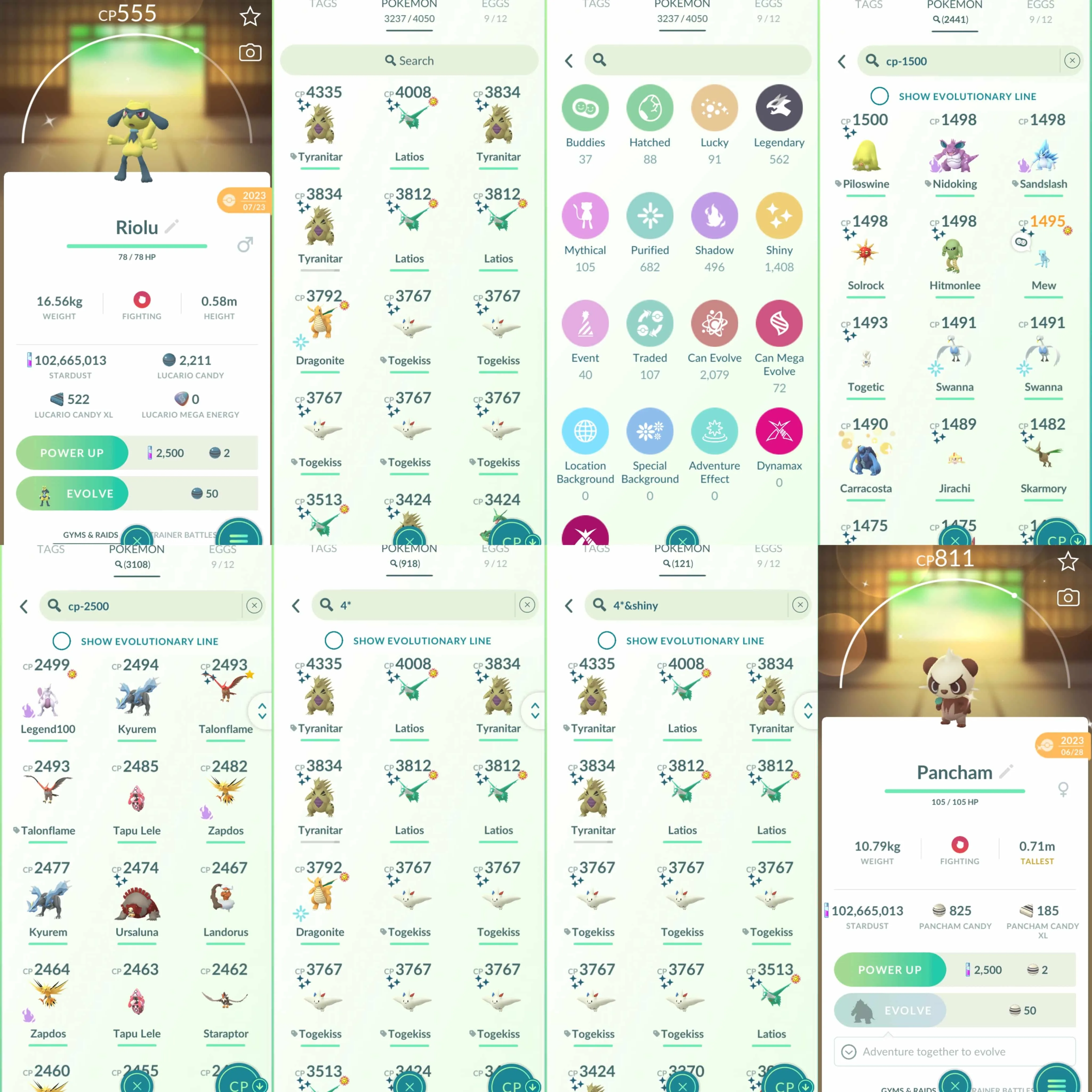 1821 Level 70 Legacy 50. Shiny Mew Shiny Jirachi Shiny Celebi Mega Rayquaza100 Shundo Latios x9 Mewtwo100 x2 Shiny Shadow Mewtwo Shiny: Genesect, Primal Kyogre, Mega Charizard, Riolu, Lucario, shadow Charizard, shadow Charmander