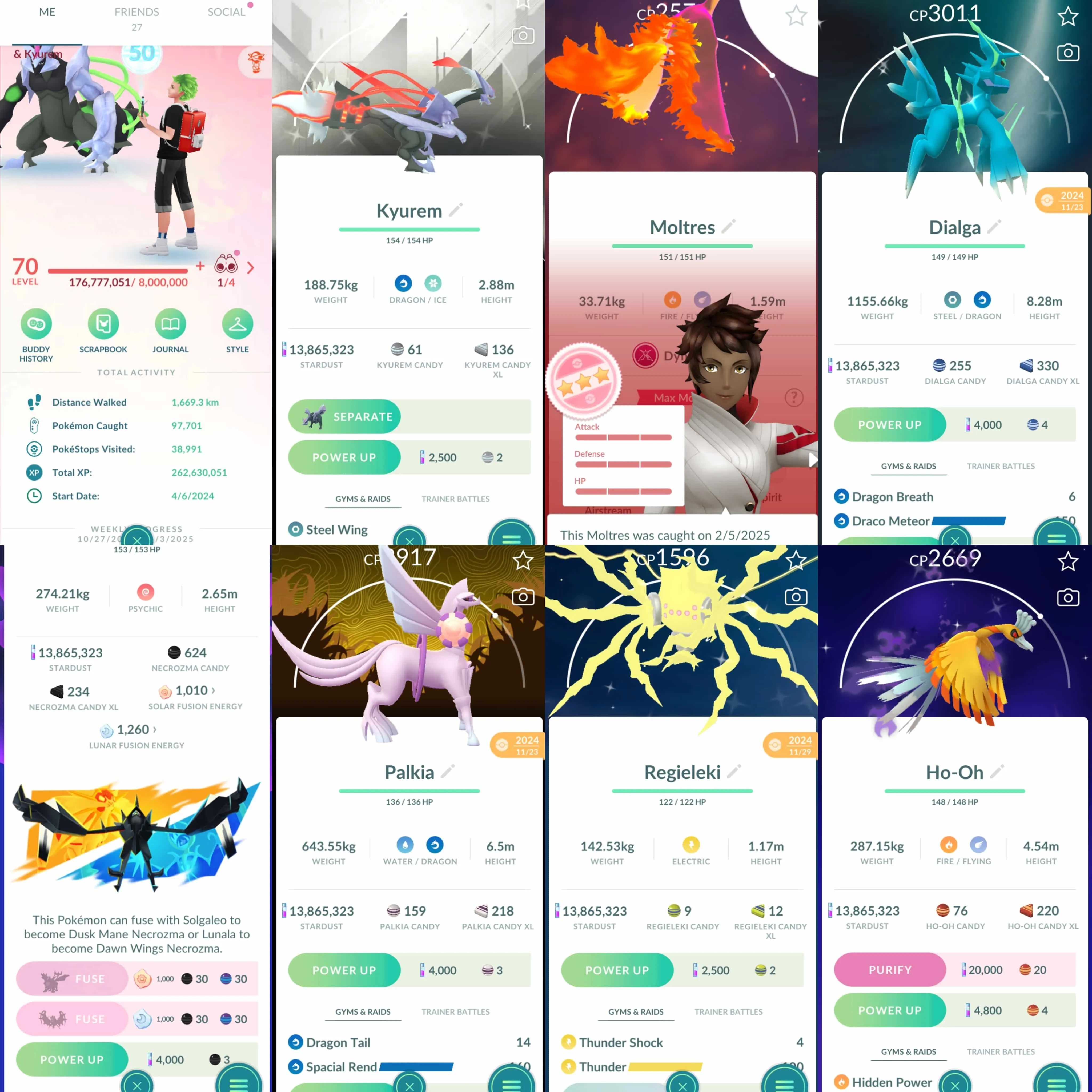 1822 Level 70 Legacy 50. Shiny White Kyurem BG with Ice Burn Shiny Black Kyurem DMax Moltres IV 100 Entei100 Shiny Captain Pikachu Shiny Mega: Gardevoir, Sableye, Absol, Gallade