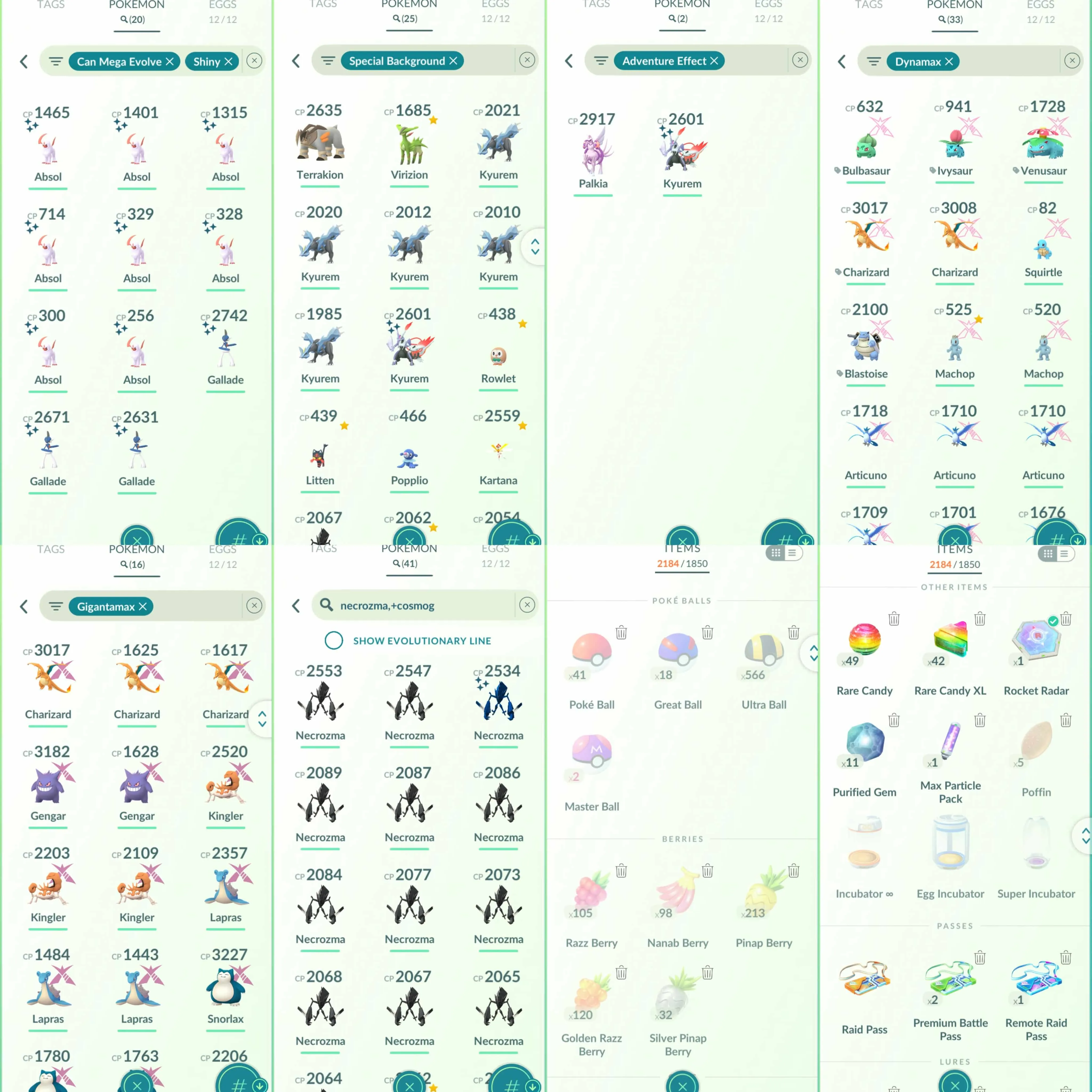 1822 Level 70 Legacy 50. Shiny White Kyurem BG with Ice Burn Shiny Black Kyurem DMax Moltres IV 100 Entei100 Shiny Captain Pikachu Shiny Mega: Gardevoir, Sableye, Absol, Gallade