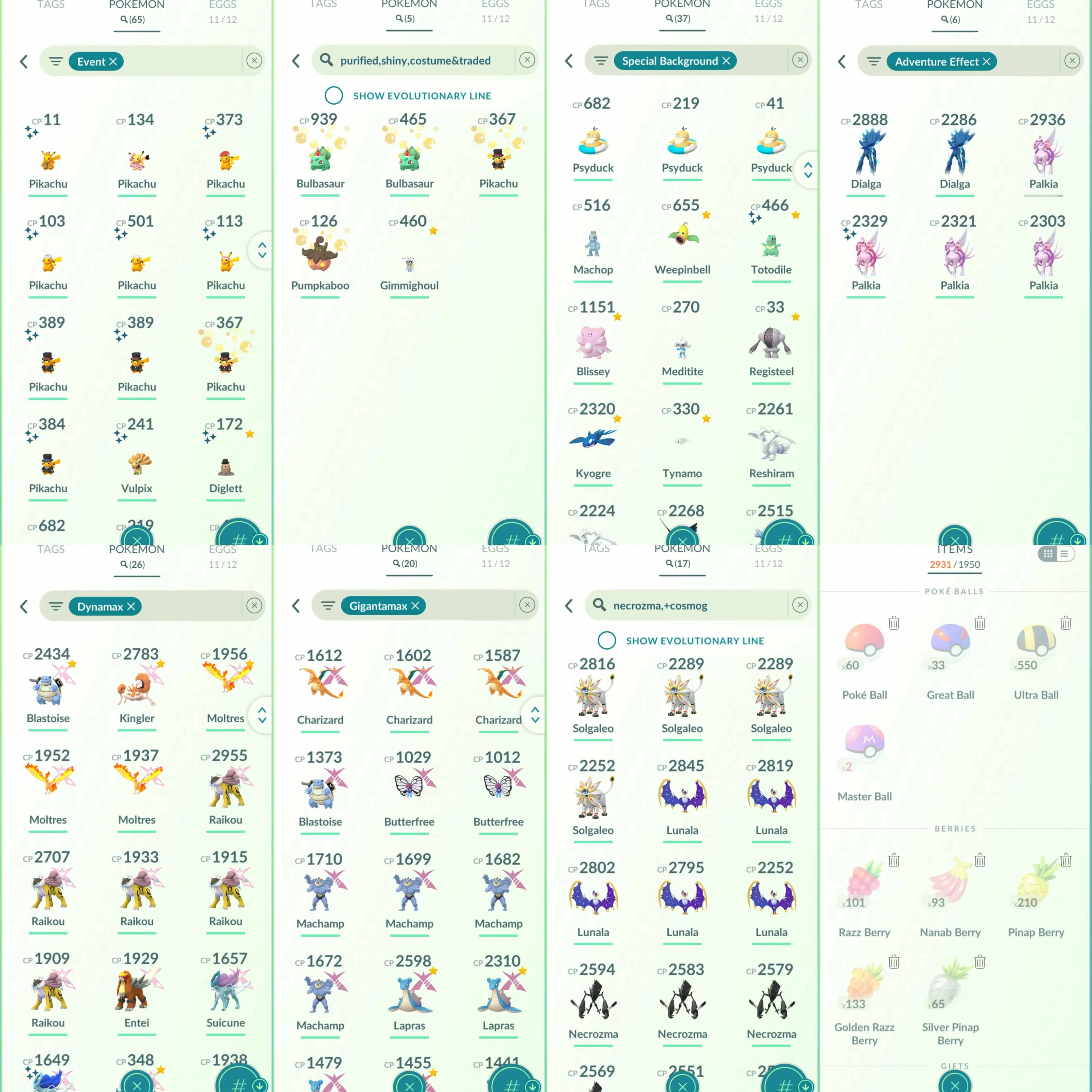 1831 Level 70 Legacy 50. Legends100x7 Palkia100 Genesect100 Coin3331 Solgaleo-Lunala Shundo Metagross Shiny Rayquaza Shiny Kyogre Shiny Primal Groudon Shiny Mega Camerupt Shiny DMax Suicune Shiny Totodile BG