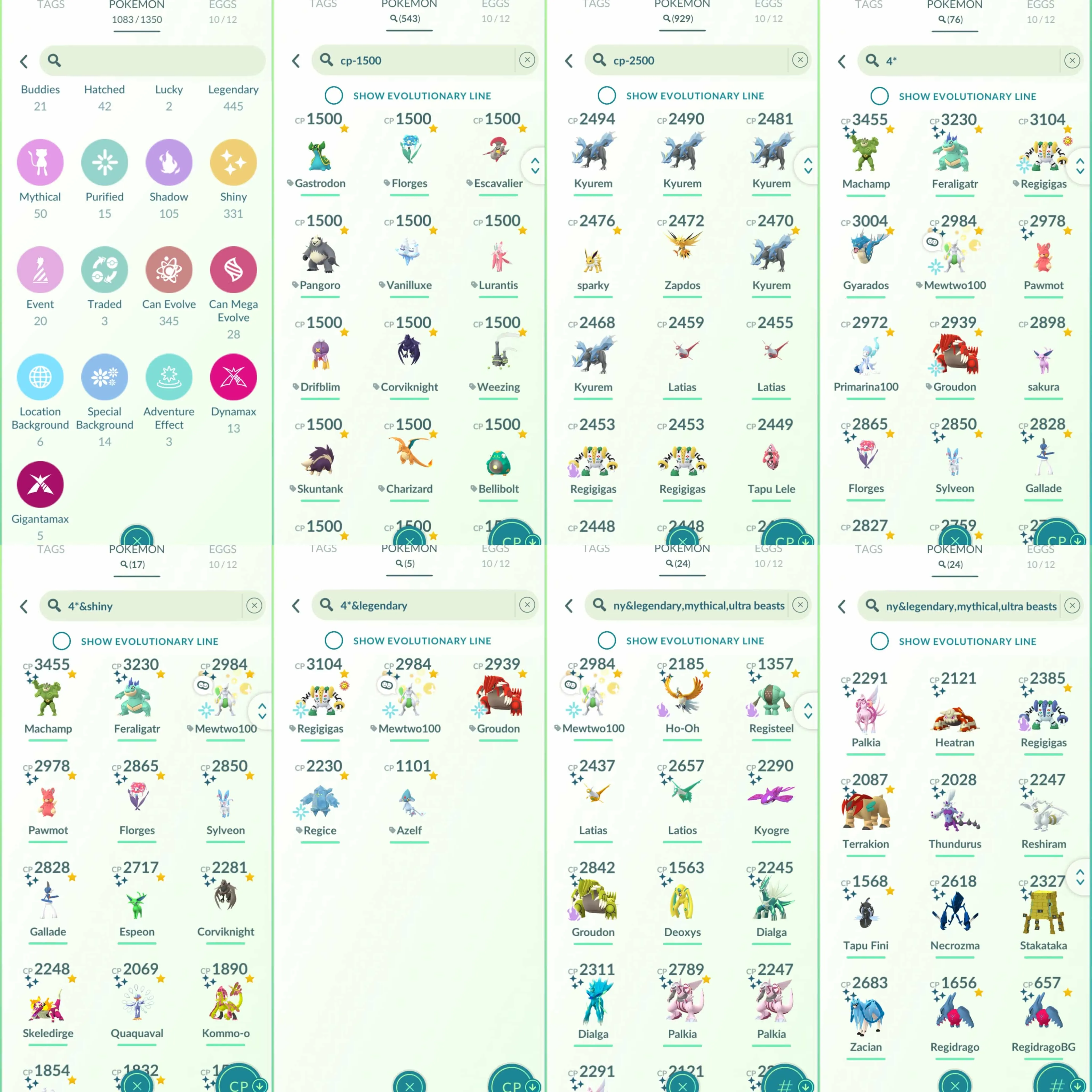 1832 Level 70 Legacy50. Shundo Lucky Mewtwo Shundo Sylveon Shundo Corviknight Solgaleo - Lunala Shiny: shadow Ho-Oh, shadow Registeel, Kyogre, shadow Groudon, Deoxys, Dialga Origin, Palkia Origin, shadow Regigigas, Reshiram, Necrozma, Stakataka