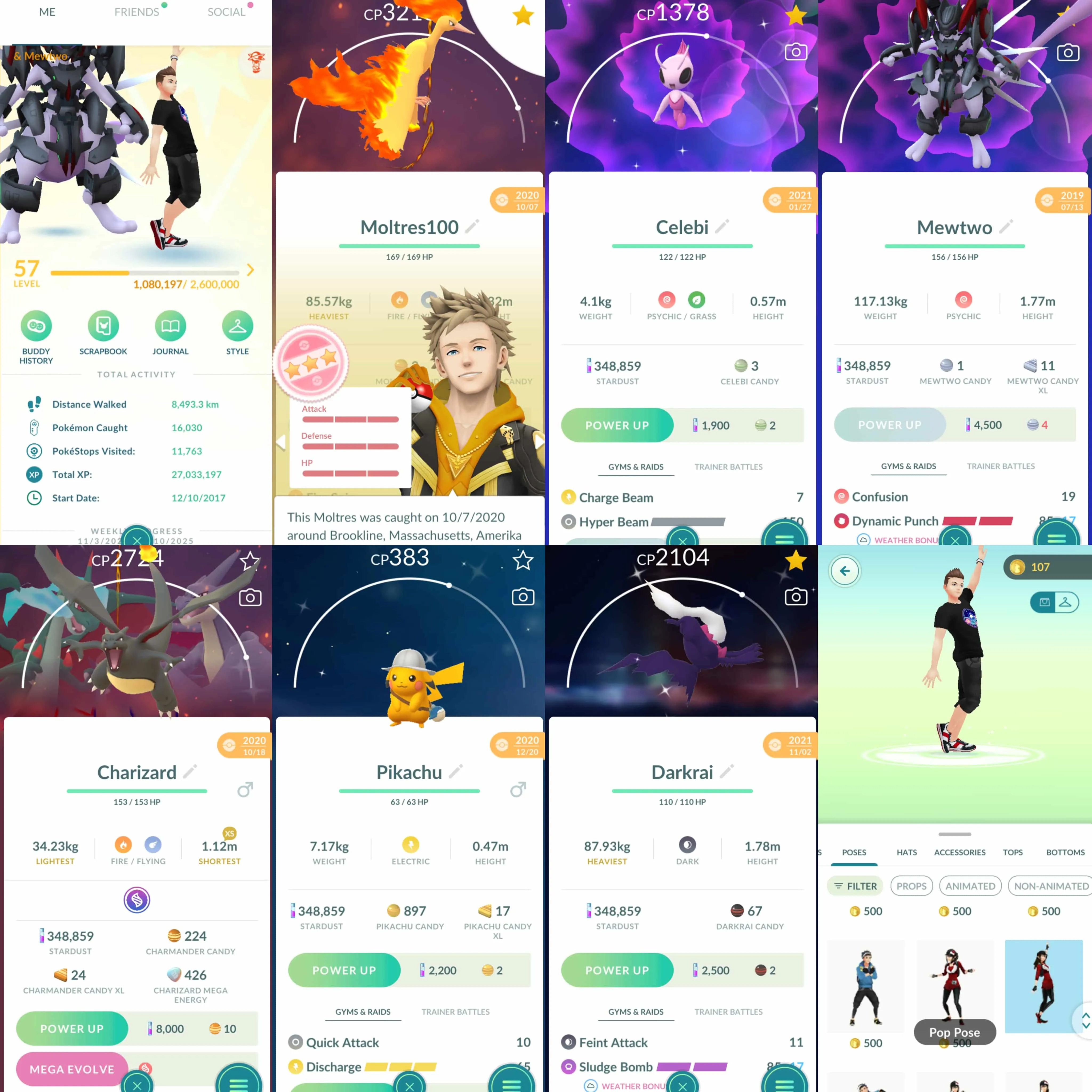 1834 Level 57 2017. Armored Mewtwo x7 tradeable Pop Pose Shiny Mega: Charizard, Venusaur, Beedrill, Alakazam, Steelix, Latios