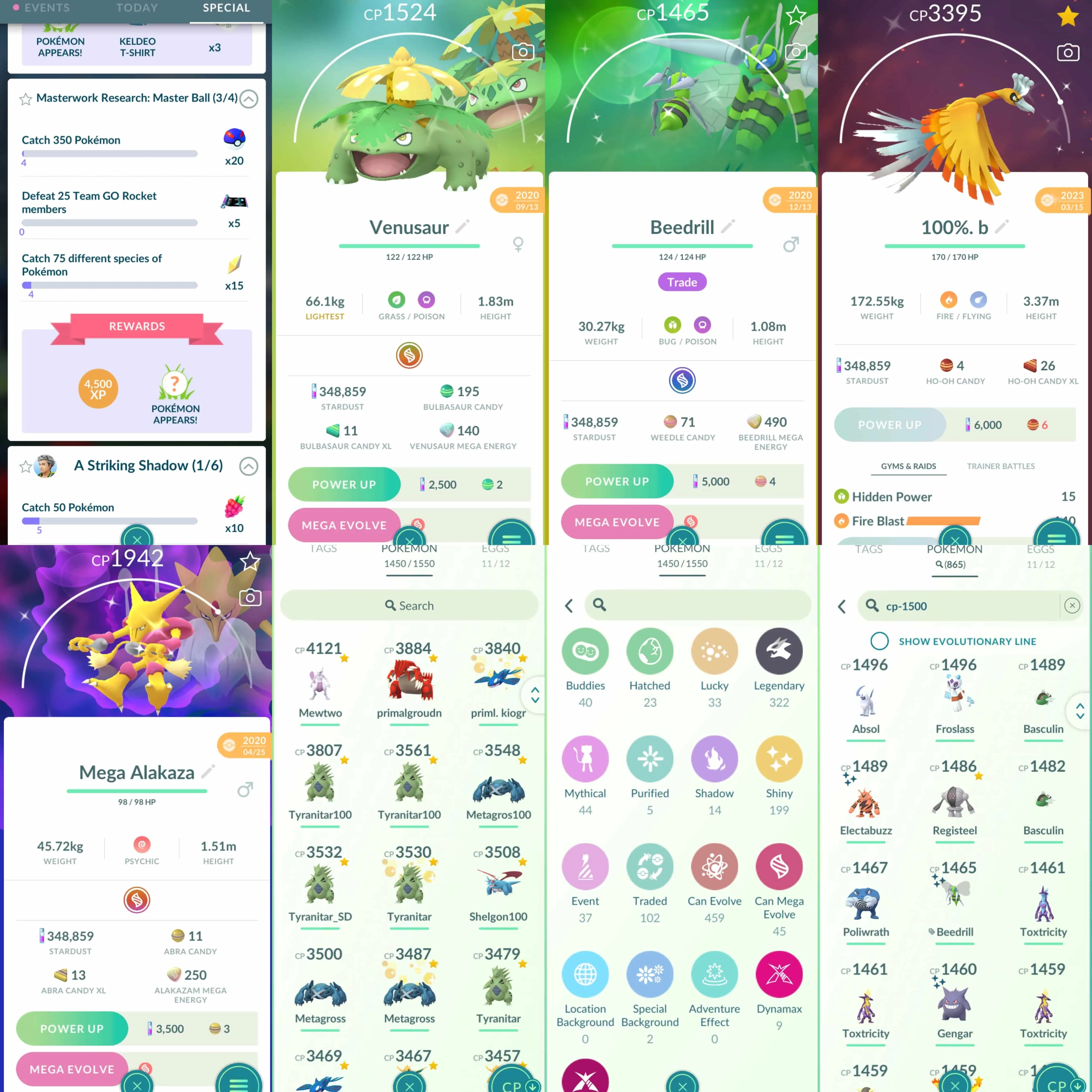 1834 Level 57 2017. Armored Mewtwo x7 tradeable Pop Pose Shiny Mega: Charizard, Venusaur, Beedrill, Alakazam, Steelix, Latios