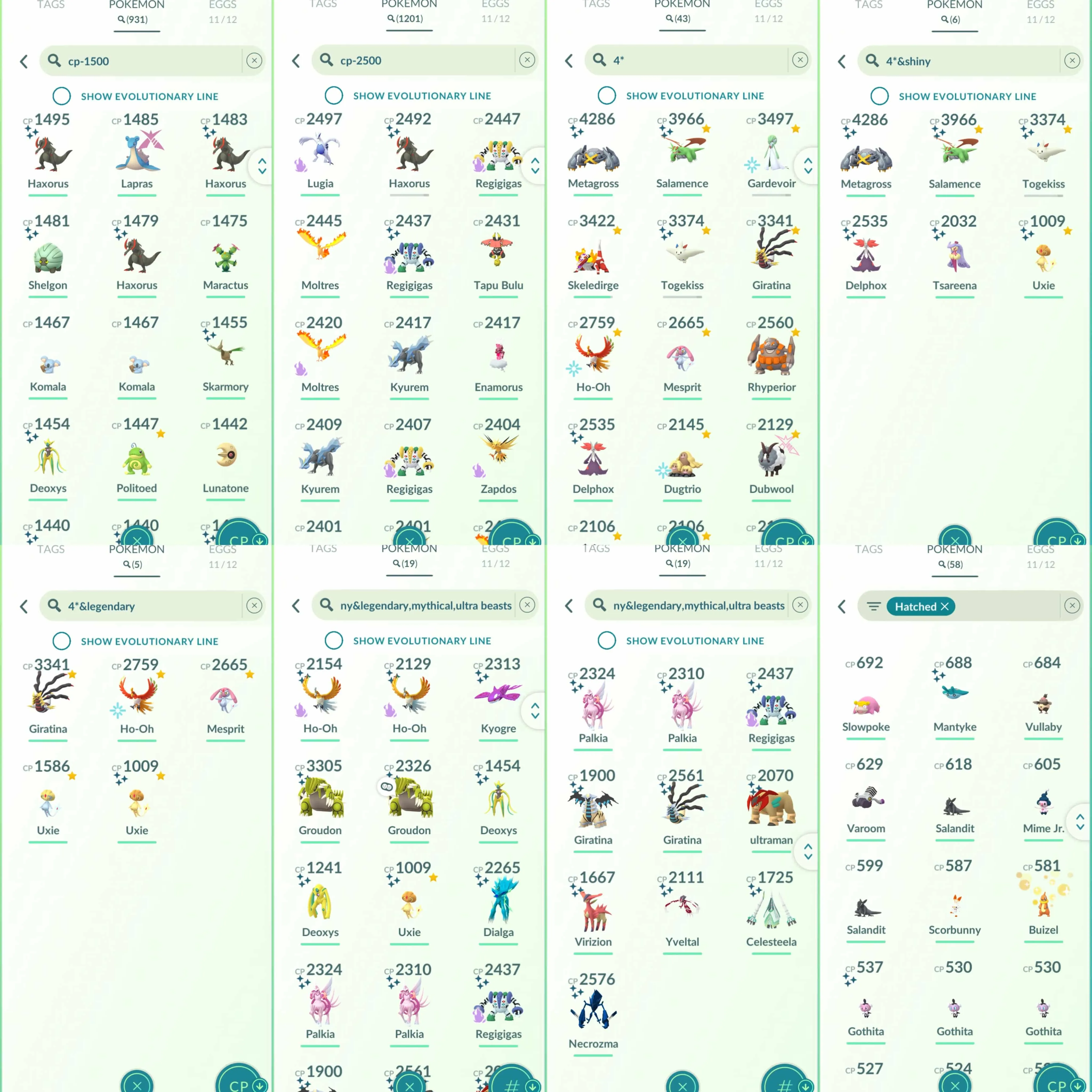1835 Level 70 Legacy 50. Eternatus 15/10/13 Shundo Metagross Shundo Uxie Shiny: Mantyke, Absol, Haxorus, Deoxys, shadow Ho-Oh, Primal Kyogre, Primal Groudon, Mega Gallade, Dialga Origin, Palkia Origin, shadow regigigas, Giratina