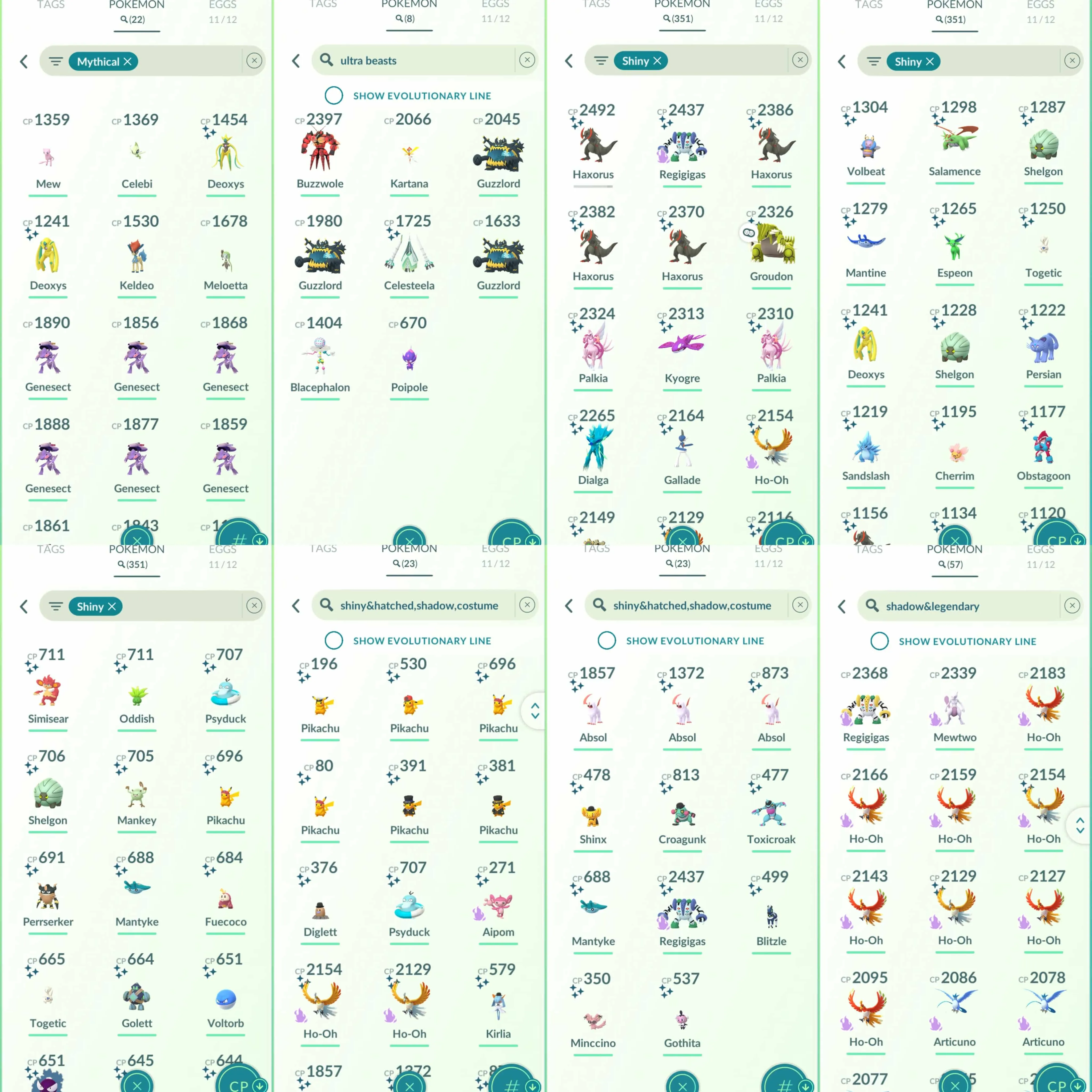 1835 Level 70 Legacy 50. Eternatus 15/10/13 Shundo Metagross Shundo Uxie Shiny: Mantyke, Absol, Haxorus, Deoxys, shadow Ho-Oh, Primal Kyogre, Primal Groudon, Mega Gallade, Dialga Origin, Palkia Origin, shadow regigigas, Giratina