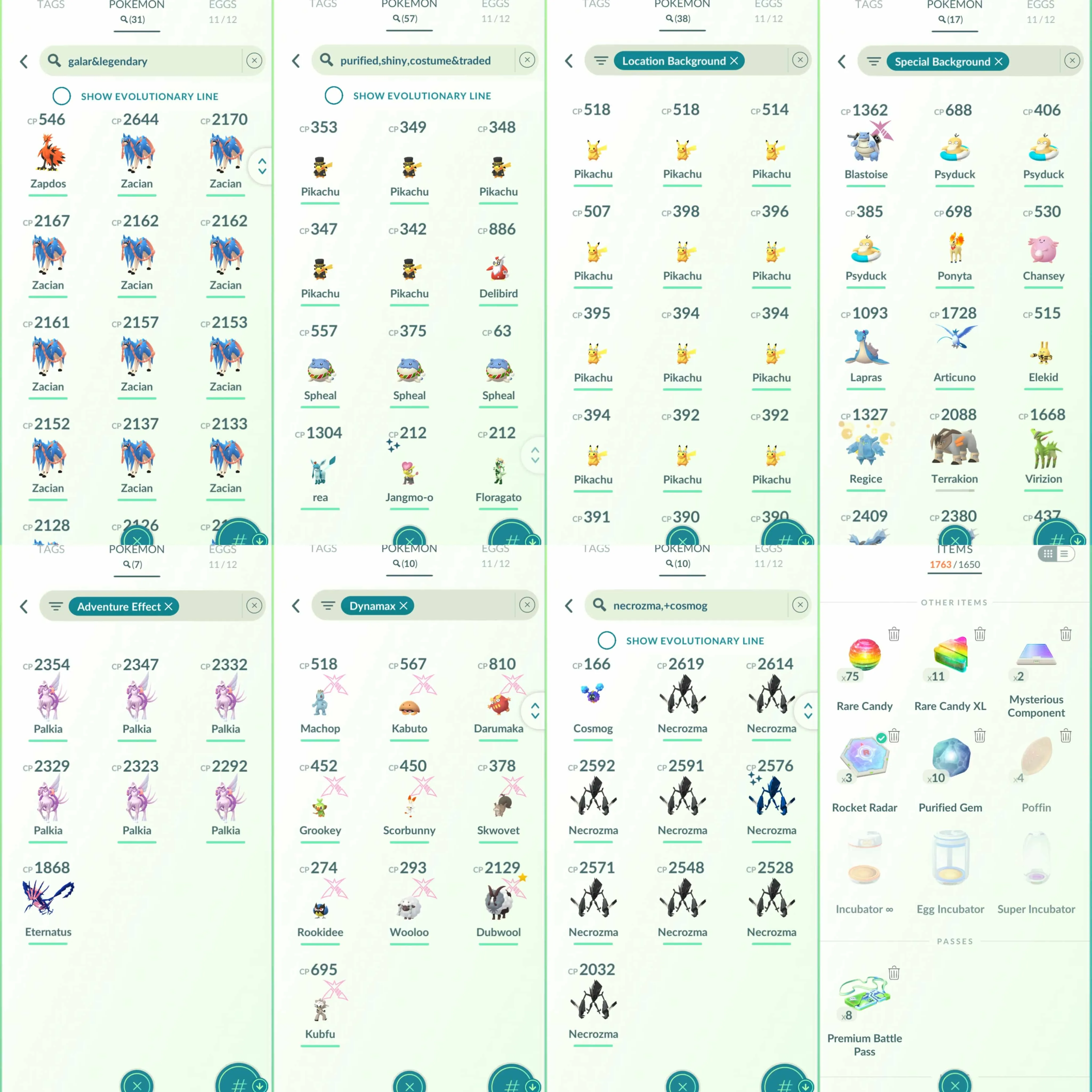 1835 Level 70 Legacy 50. Eternatus 15/10/13 Shundo Metagross Shundo Uxie Shiny: Mantyke, Absol, Haxorus, Deoxys, shadow Ho-Oh, Primal Kyogre, Primal Groudon, Mega Gallade, Dialga Origin, Palkia Origin, shadow regigigas, Giratina