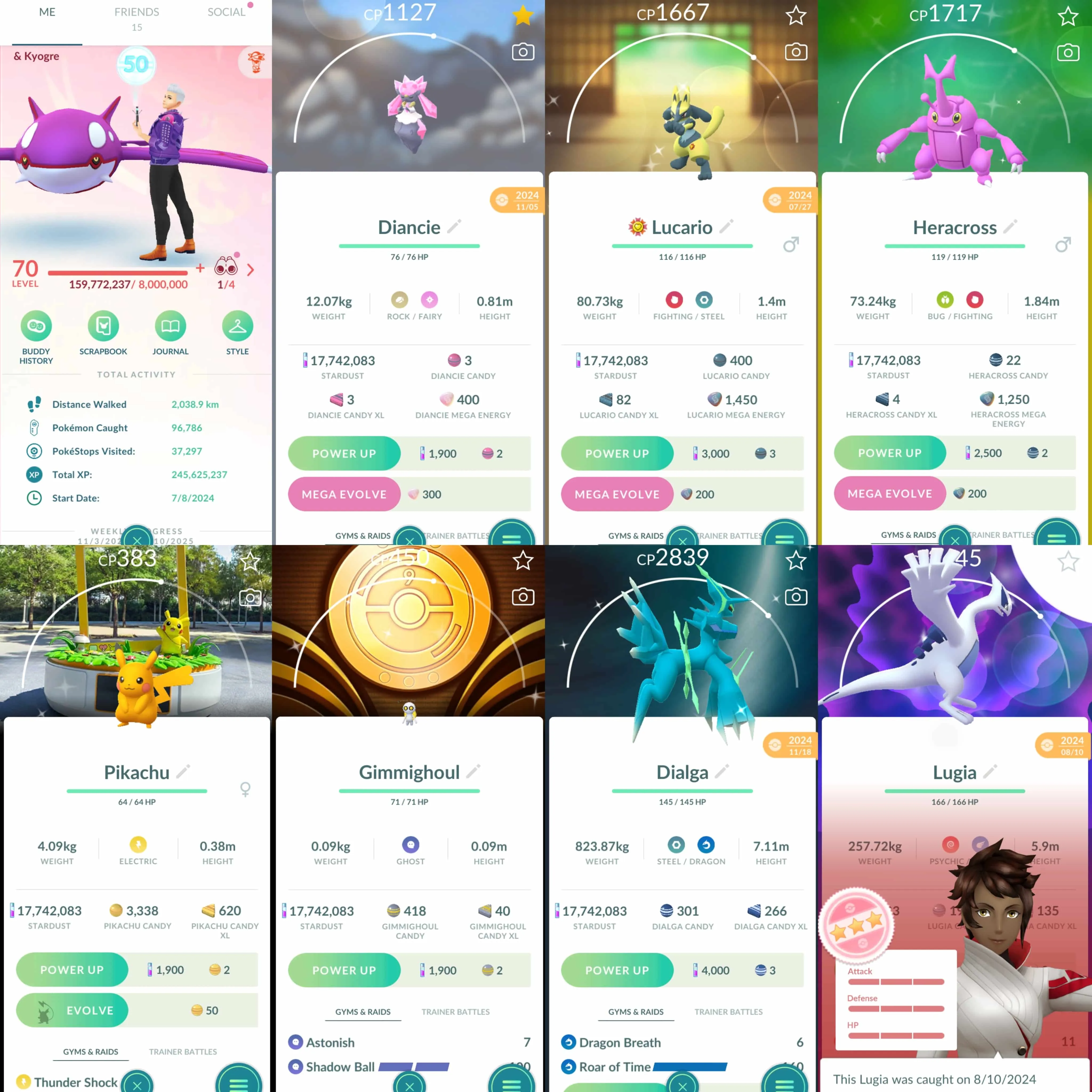 1836 Level 70 Legacy 50. Coin5325 Shiny Gimmighoul BG Shiny Pikachu Osaka BG Shiny Mega: Kangaskhan, Gyarados, Heracross, Mawile, Sharpedo, Camerupt, Absol, Latias, Lucario