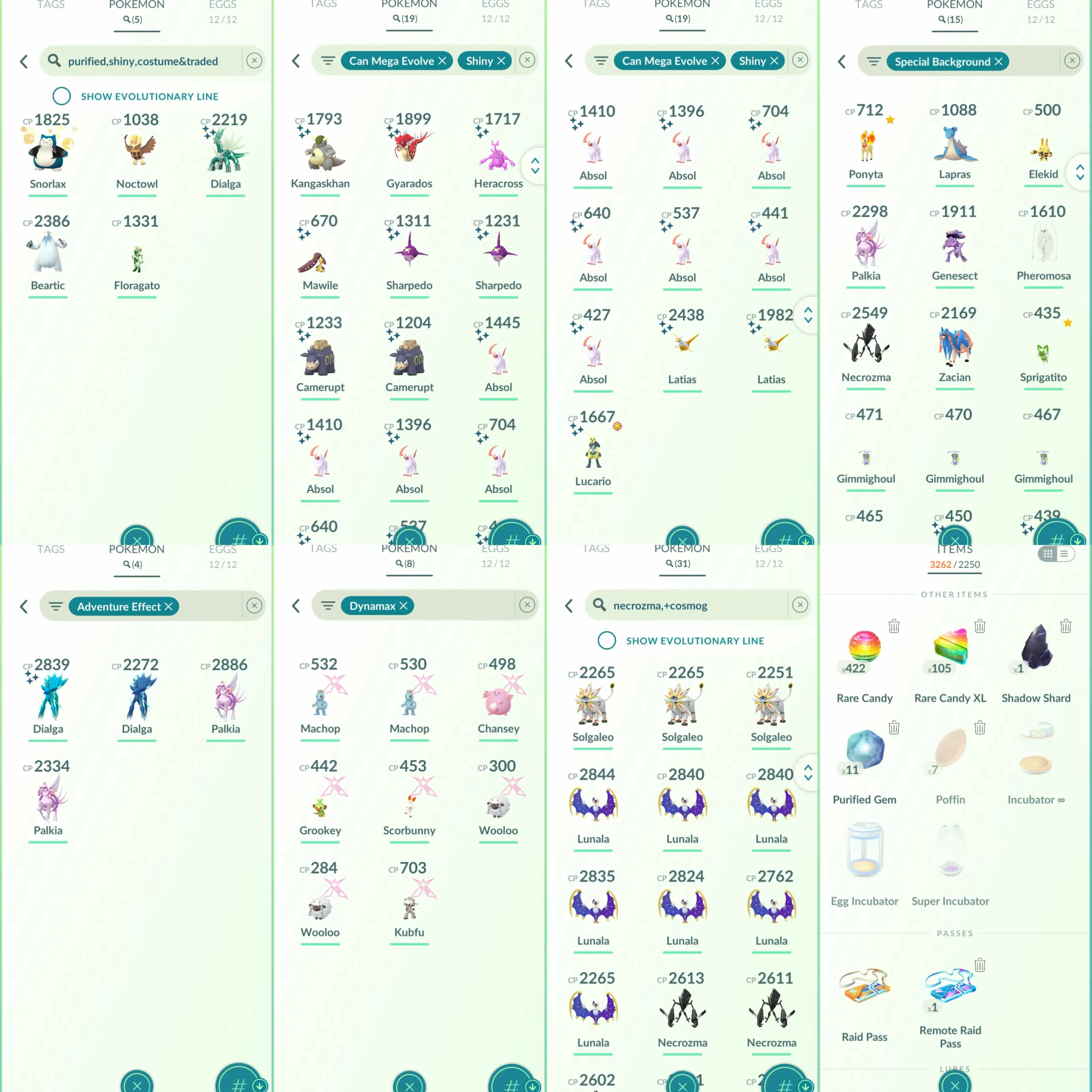 1836 Level 70 Legacy 50. Coin5325 Shiny Gimmighoul BG Shiny Pikachu Osaka BG Shiny Mega: Kangaskhan, Gyarados, Heracross, Mawile, Sharpedo, Camerupt, Absol, Latias, Lucario