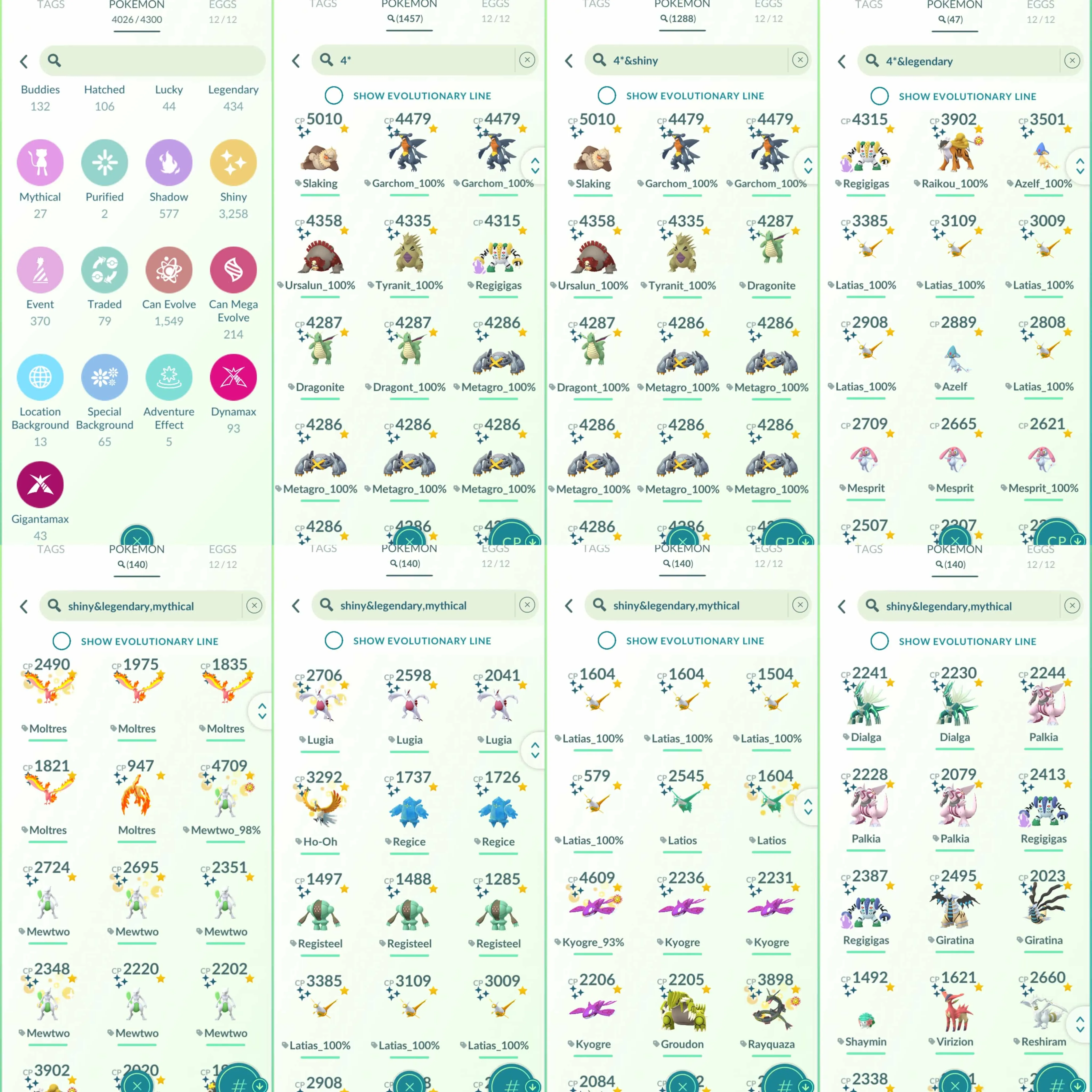 1837 Level 70 Lucky Armored Mewtwo x1 Shiny Mew Quest Shiny Celebi Quest Shiny Jirachi Quest Shiny Shaymin Shiny Meloetta Hundo (4*): 1457 Shundo (shiny+4*): 1288