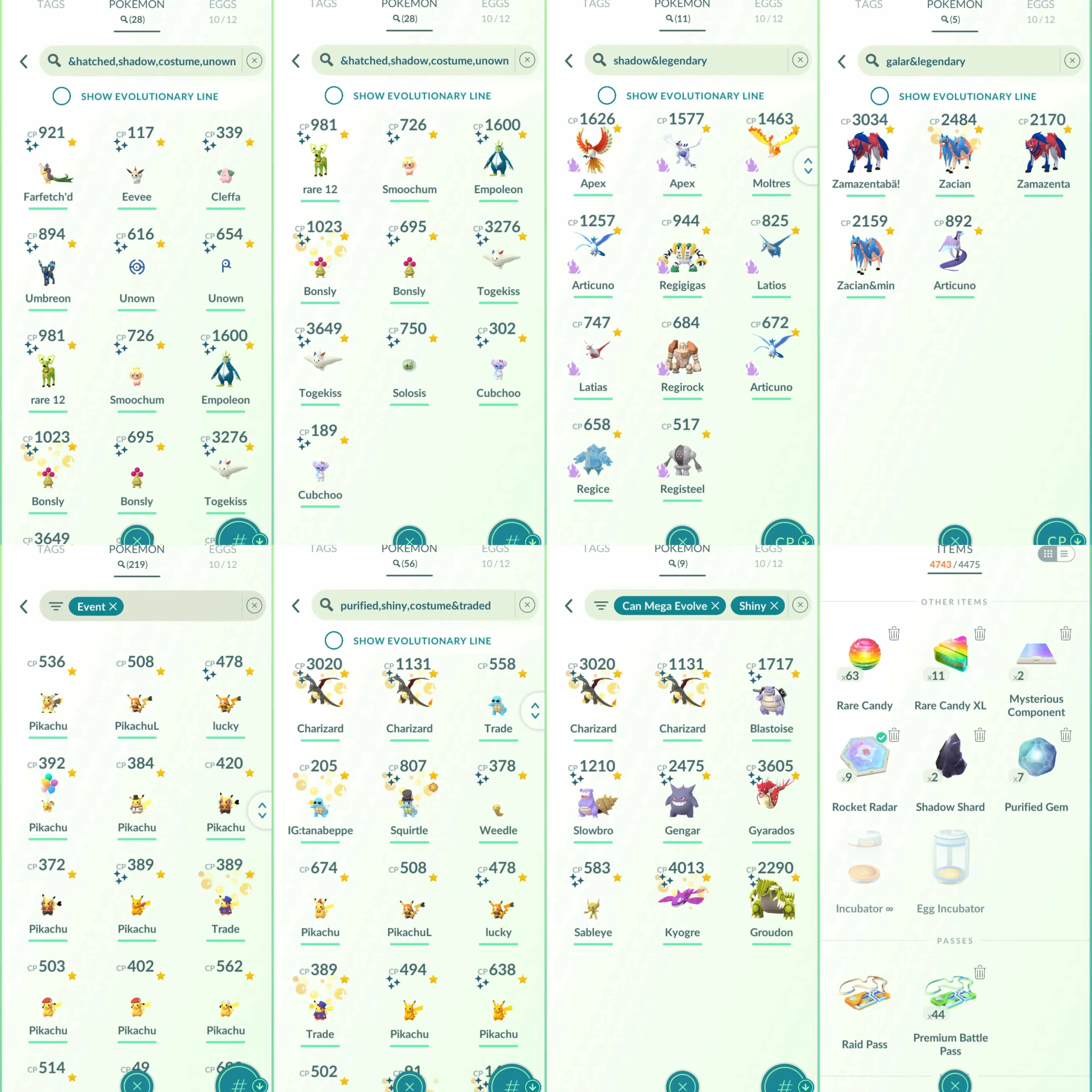 1839 Level 67 2016. Shadow Apex Ho-Oh Shadow Apex Lugia Shiny Mew Shiny Pikachu Libre (traded) Shiny Celebi Shiny Jirachi Shiny Mewtwo Mewtwo100 Shiny Lucky Primal Kyogre Shiny Primal Groudon