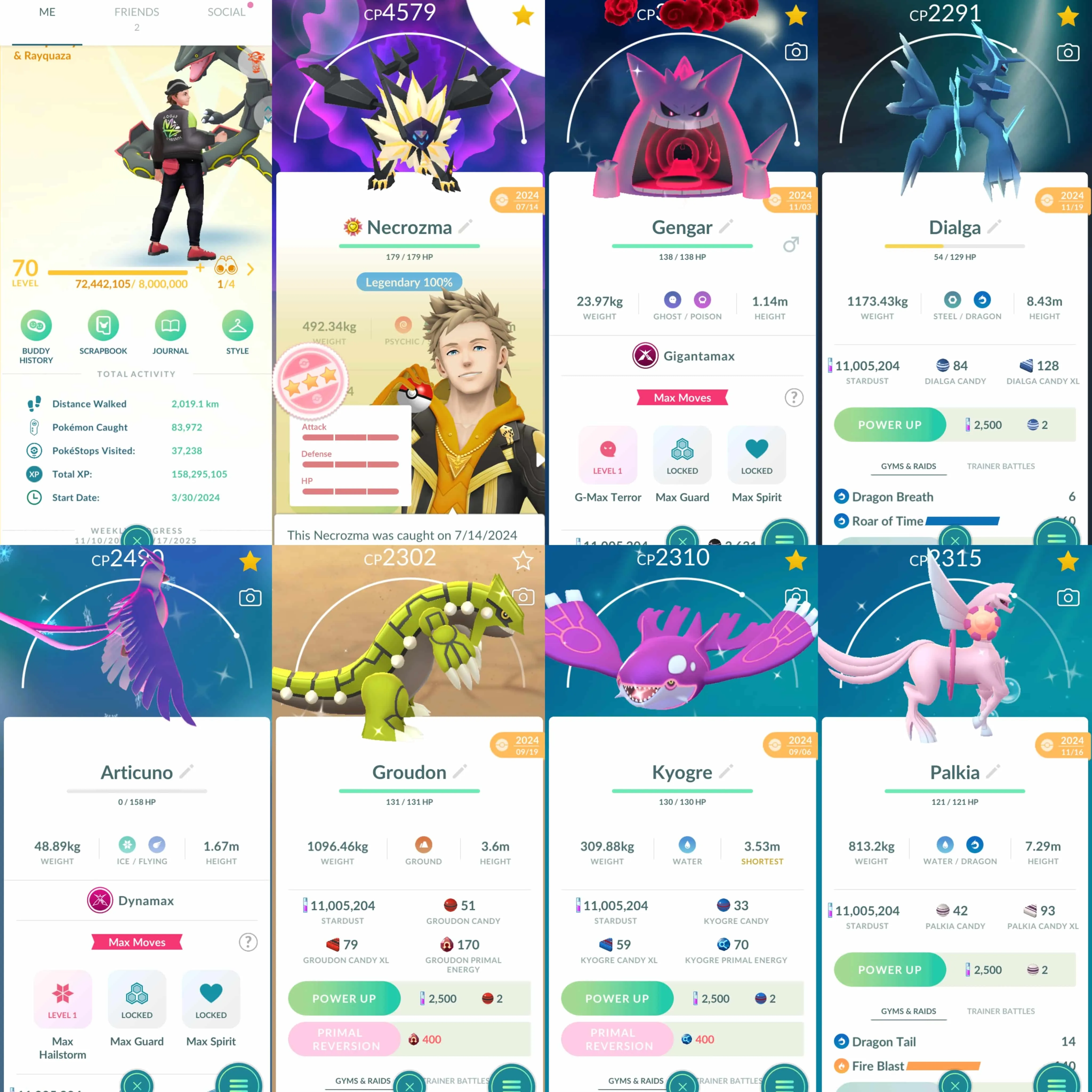1843 Level 70 Dusk Mane Necrozma100 Enamorus100 Shiny GMax Gengar Shiny Mega Rayquaza Shiny DMax Articuno Shiny Mime Jr. Shiny Pikachu Witch Hat