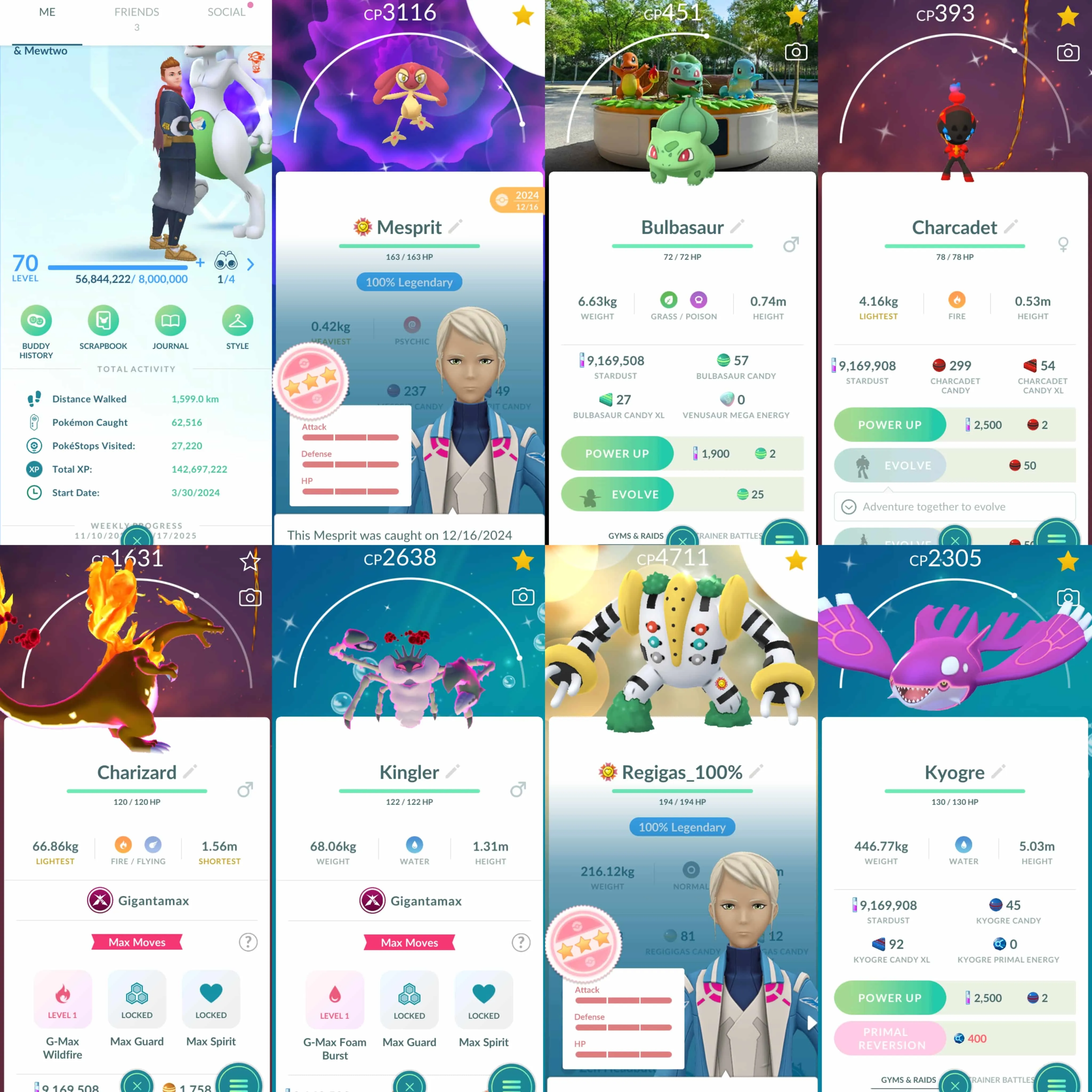 1847 Level 70 Shiny Shadow Mewtwo Shundo Mesprit Shiny Charcadet Shiny Mime Jr. Regigigas100 x2 Shiny GMax Kingler Shiny Bulbasaur Osaka BG