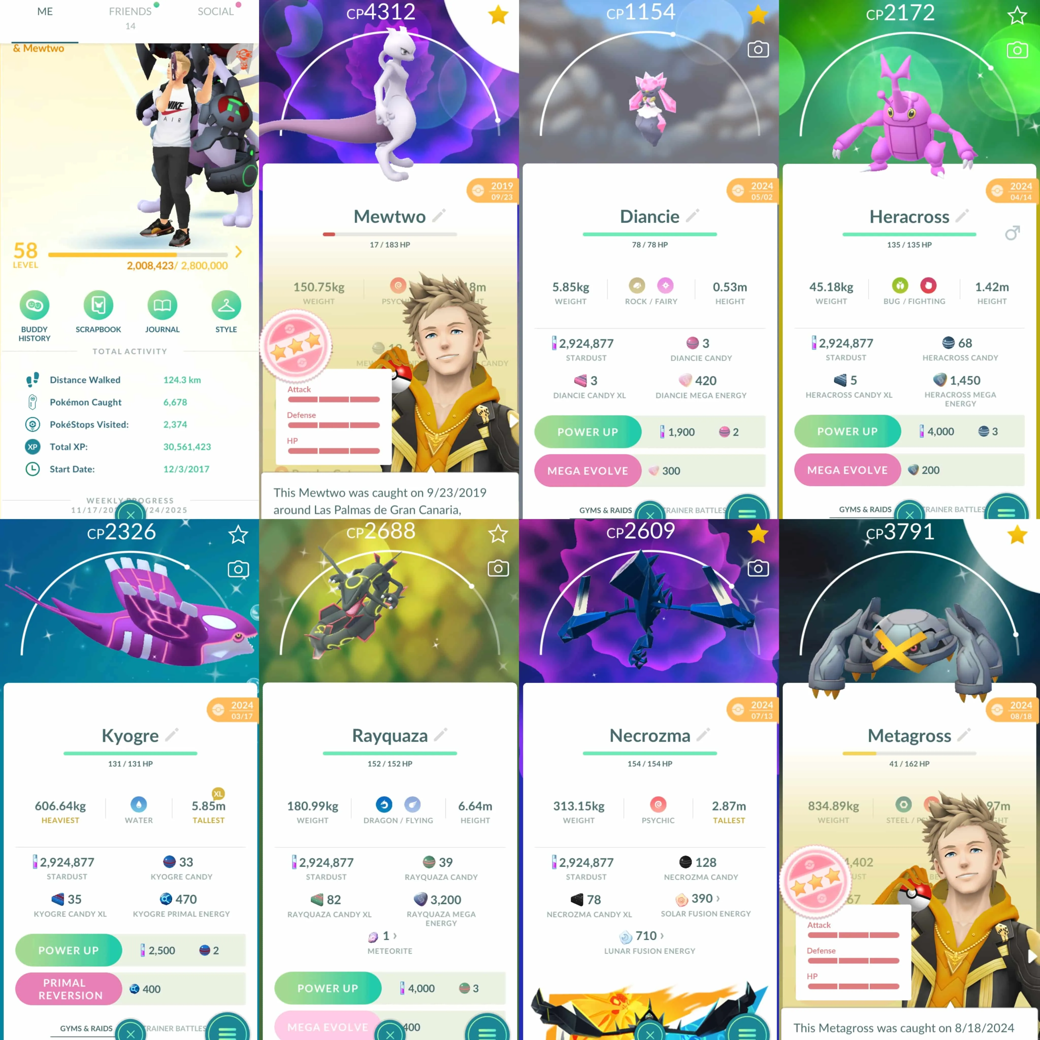 1858 Level 58 2017. Armored Mewtwo x1 tradeable Nike outfit Mewtwo100 Shiny Mega Rayquaza Shiny Necrozma Shiny Primal Kyogre Shundo Uxie