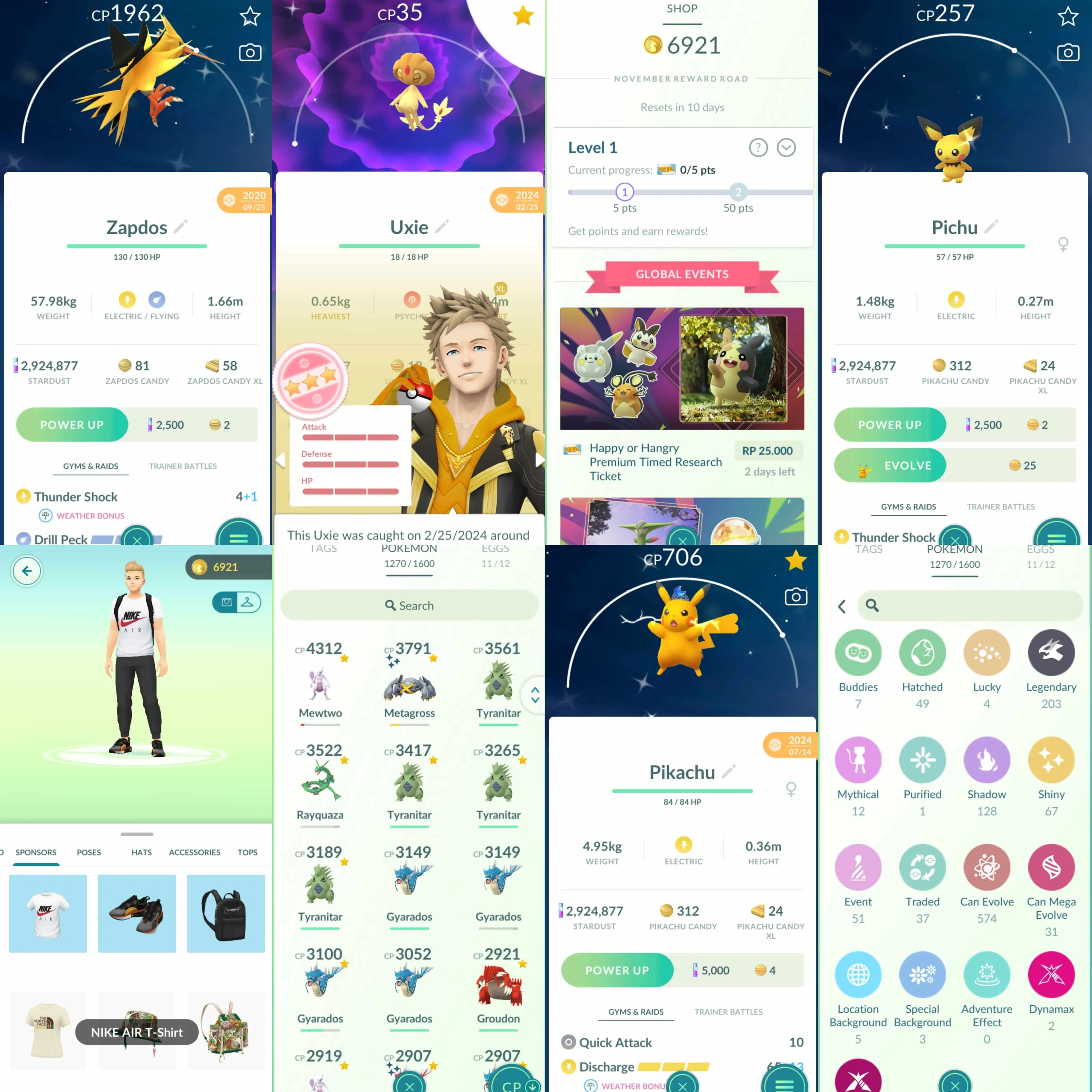 1858 Level 58 2017. Armored Mewtwo x1 tradeable Nike outfit Mewtwo100 Shiny Mega Rayquaza Shiny Necrozma Shiny Primal Kyogre Shundo Uxie