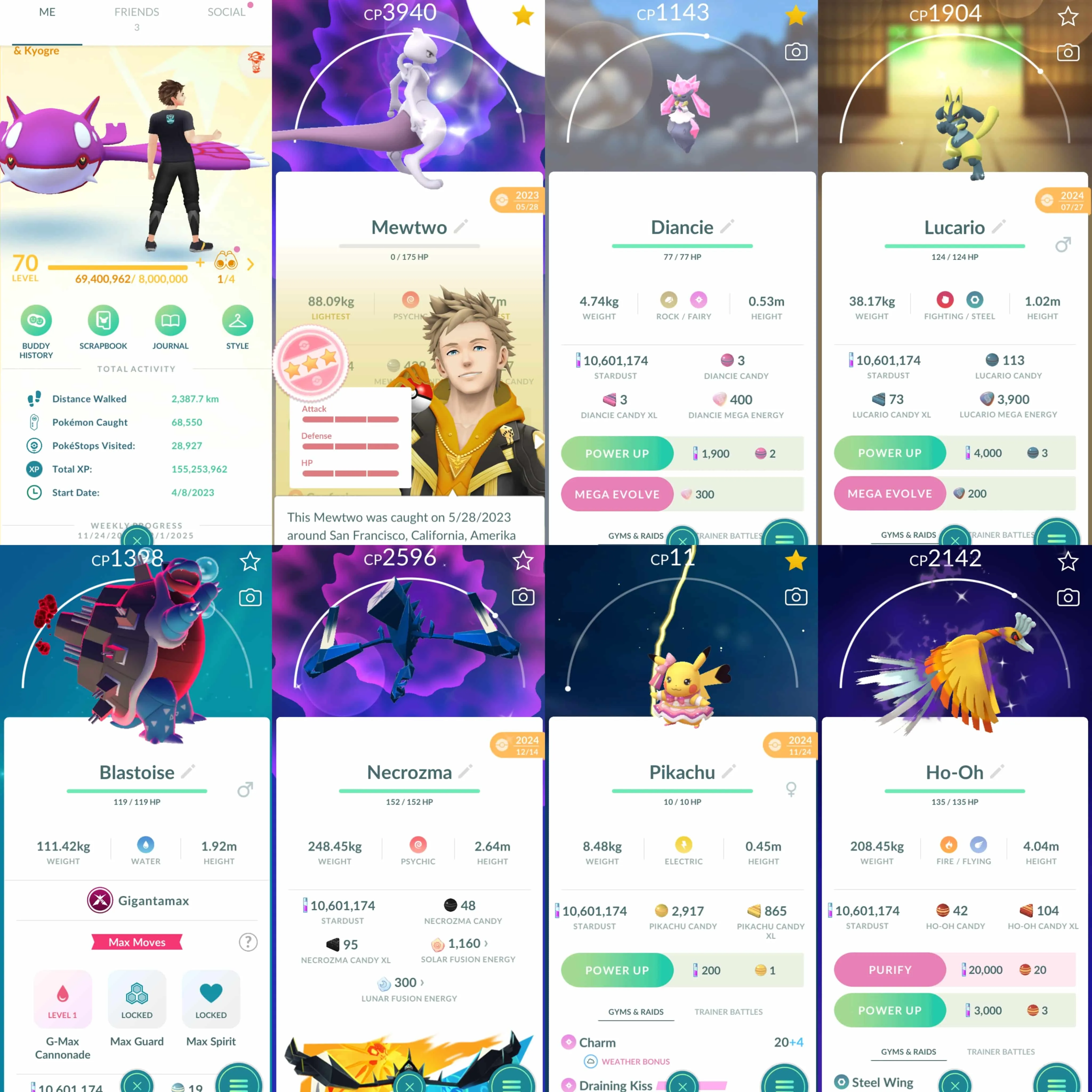 1864 Level 70 Mewtwo100 Suicune100x2 Shiny Mega Lucario Shiny Genesect Shiny Necrozma Shiny Zacian Shiny Zamazenta Shiny: Articuno, Lugia,shadow Ho-Oh
