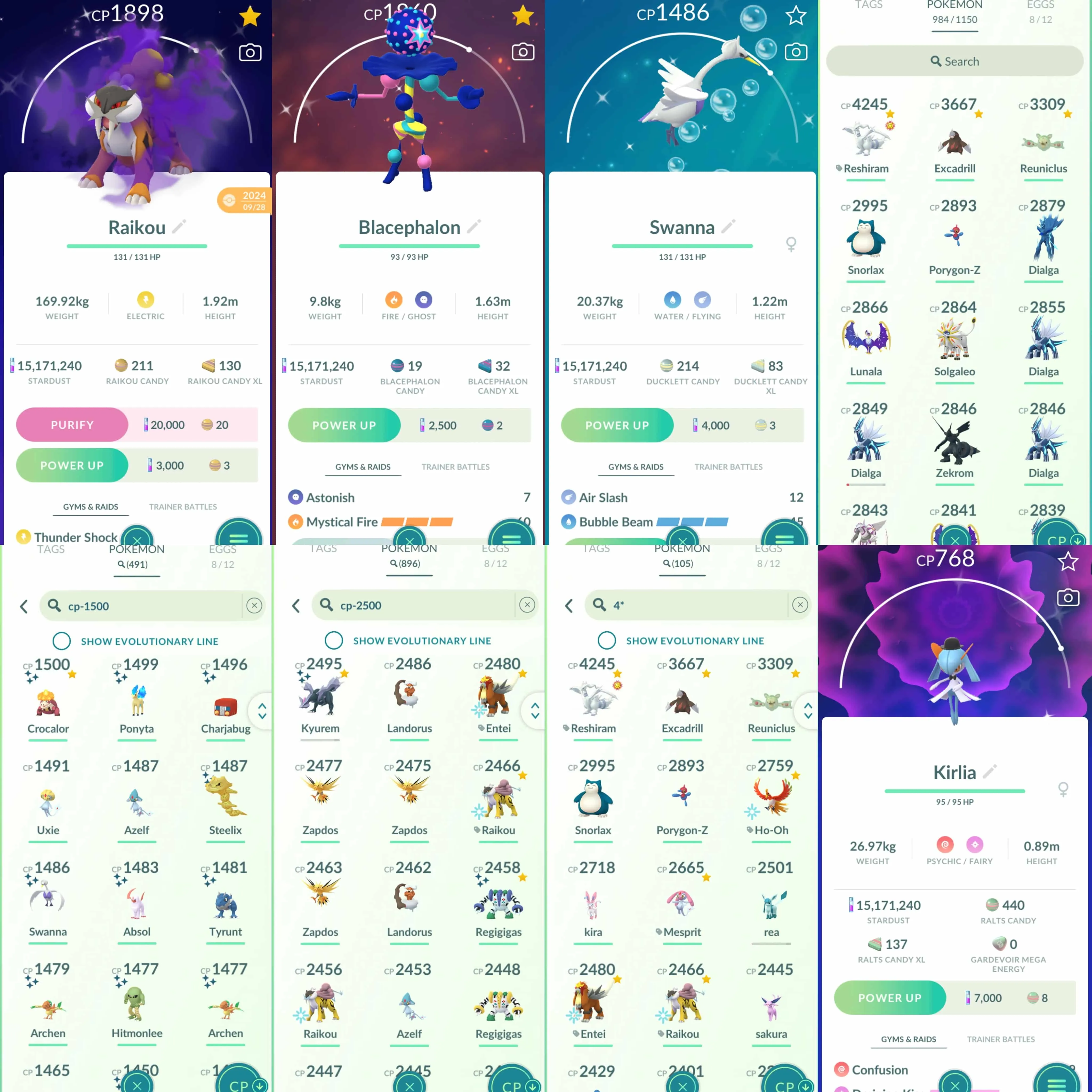 1865 Level 70 Legends100x9 Reshiram100 Raikou100 Entei100 Suicune100 Giratina100 Shiny Mega Latios Shiny Mega Absol Shiny: shadow Raikou, shadow Entei