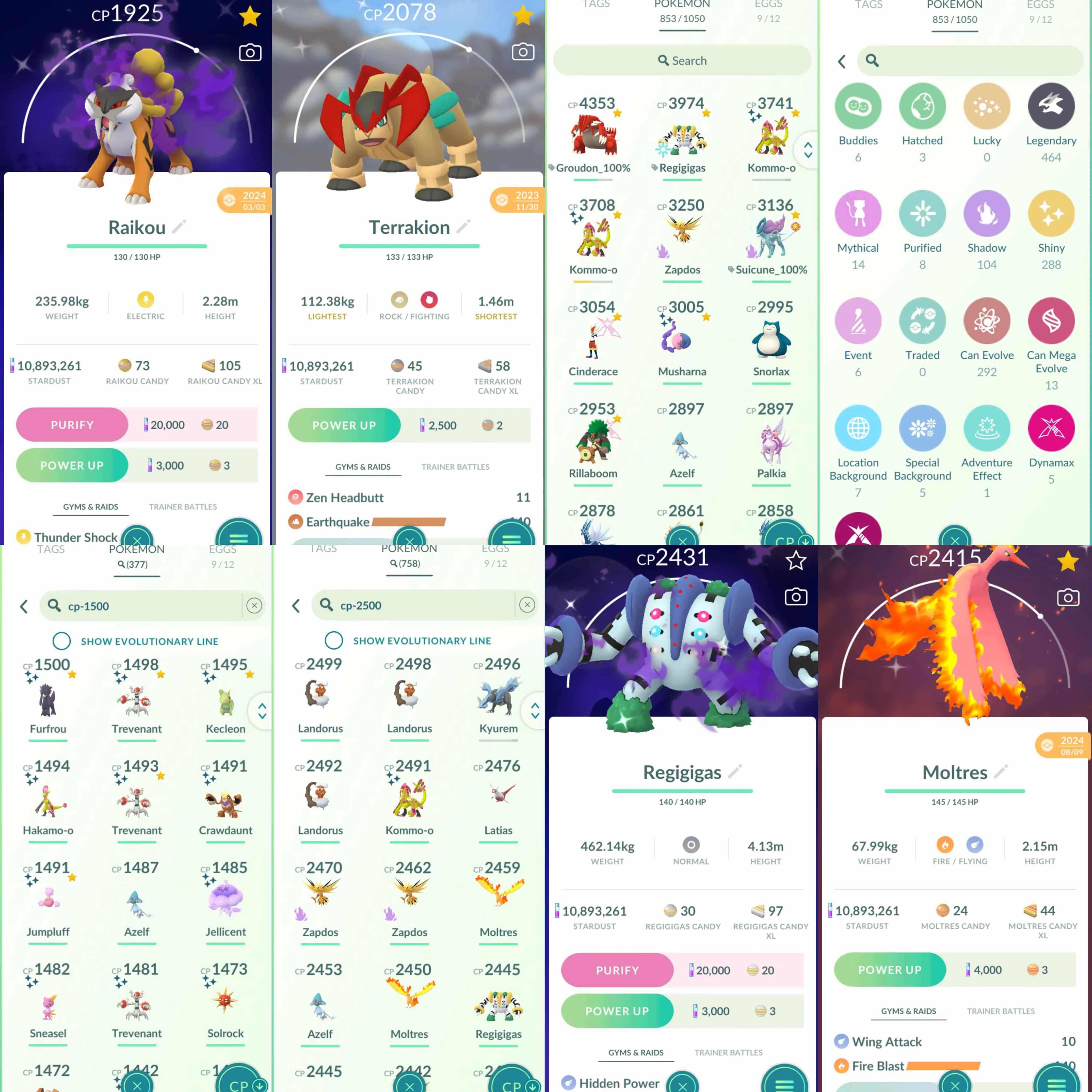 1866 Level 70 Legends100x9 Shundo Lugia Shadow Suicune100 Shadow Regice100 Groudon100 Shundo Kommo-o Shiny: shadow Zapdos, Moltres, shadow Raikou