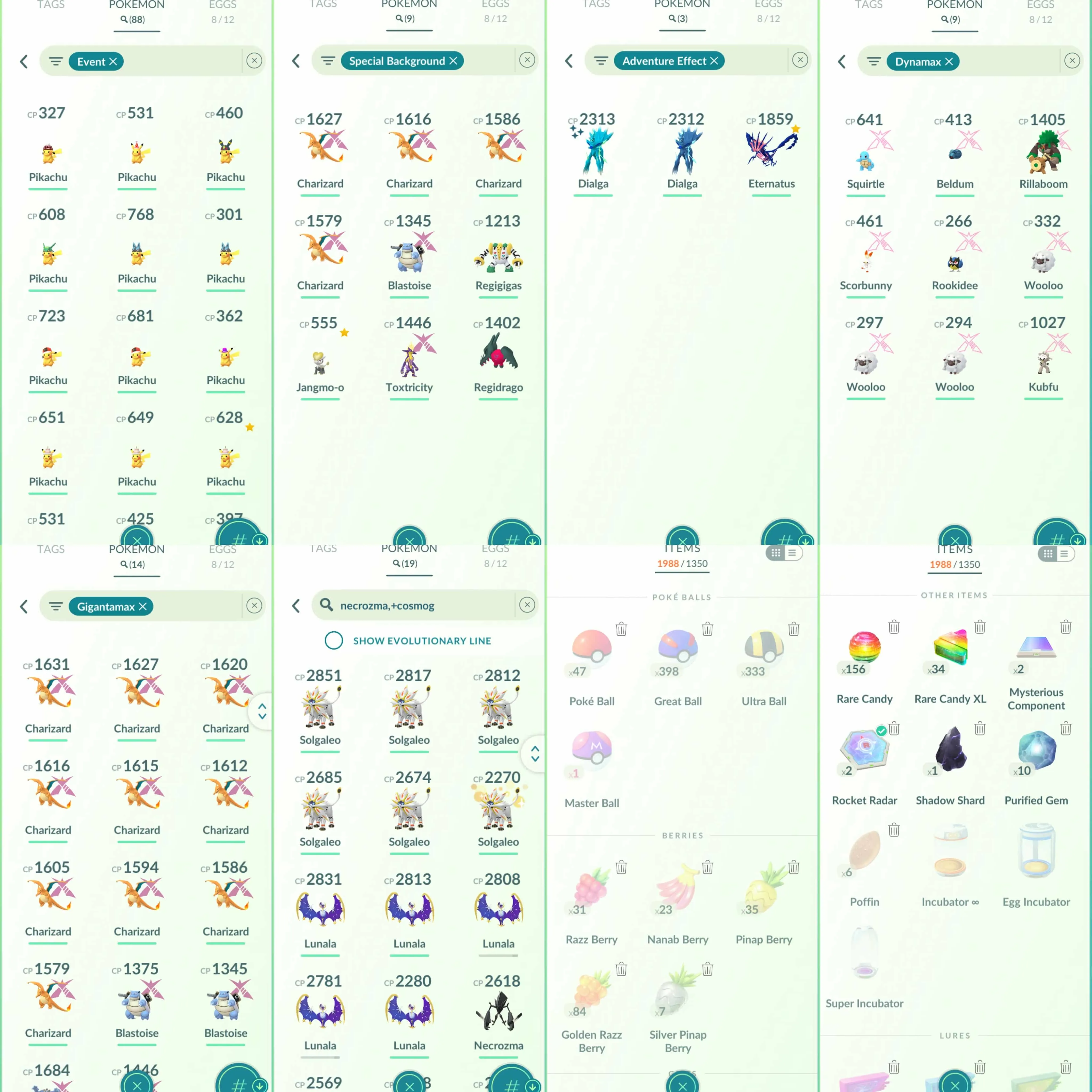 1875 Level 70 2019. Eternatus Shiny Dialga Origin Roar of Time Shiny Celebi Shiny Suicune Shiny Mega Gyarados GMax Charizard BG GMax Blastoise BG