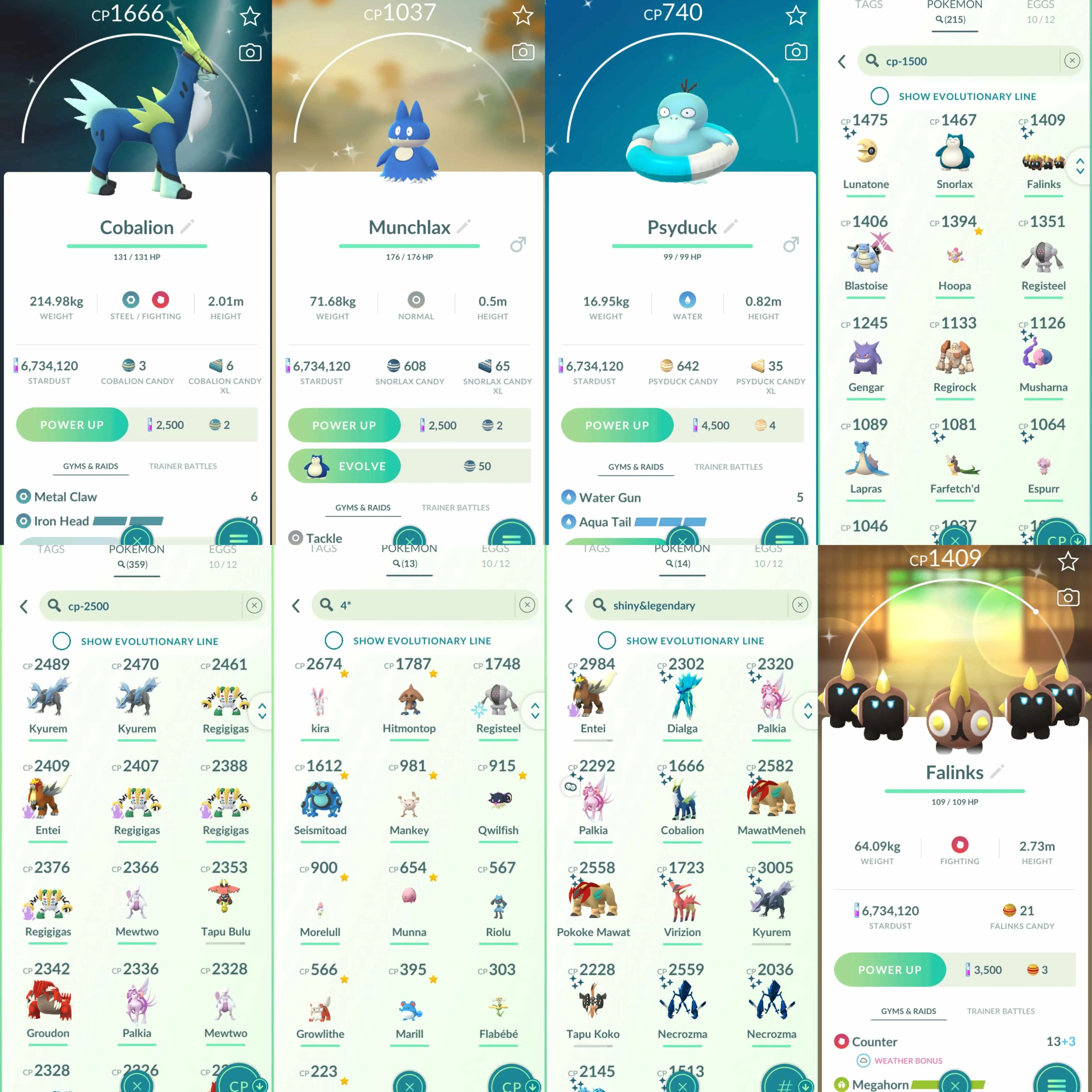 1880 Level 70 Eternatus Shiny GMax Machamp Shiny Regidrago BG Shiny Kyurem Shiny Necrozma Shiny: shadow Entei, Dialga Origin, Palkia Origin, Cobalion