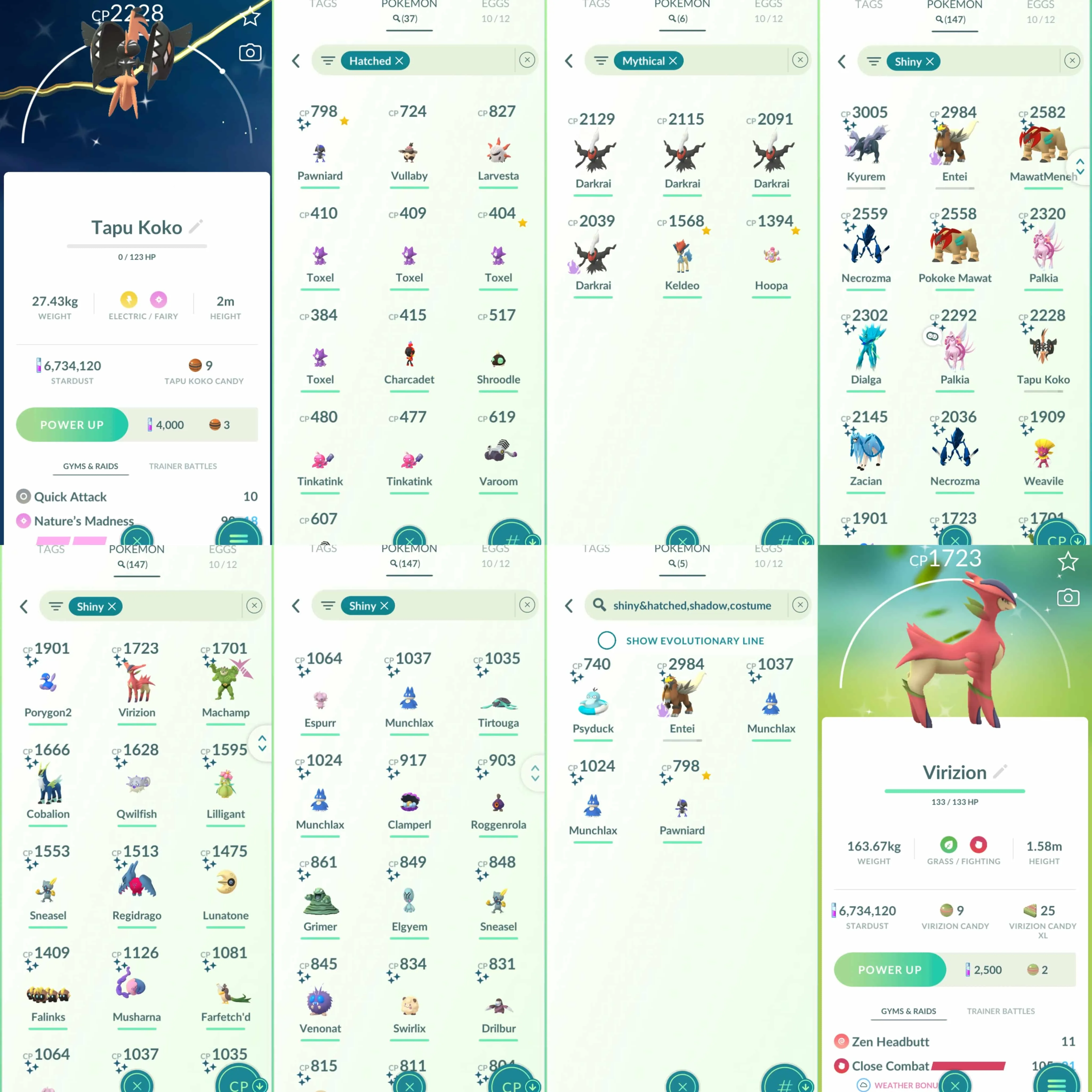 1880 Level 70 Eternatus Shiny GMax Machamp Shiny Regidrago BG Shiny Kyurem Shiny Necrozma Shiny: shadow Entei, Dialga Origin, Palkia Origin, Cobalion