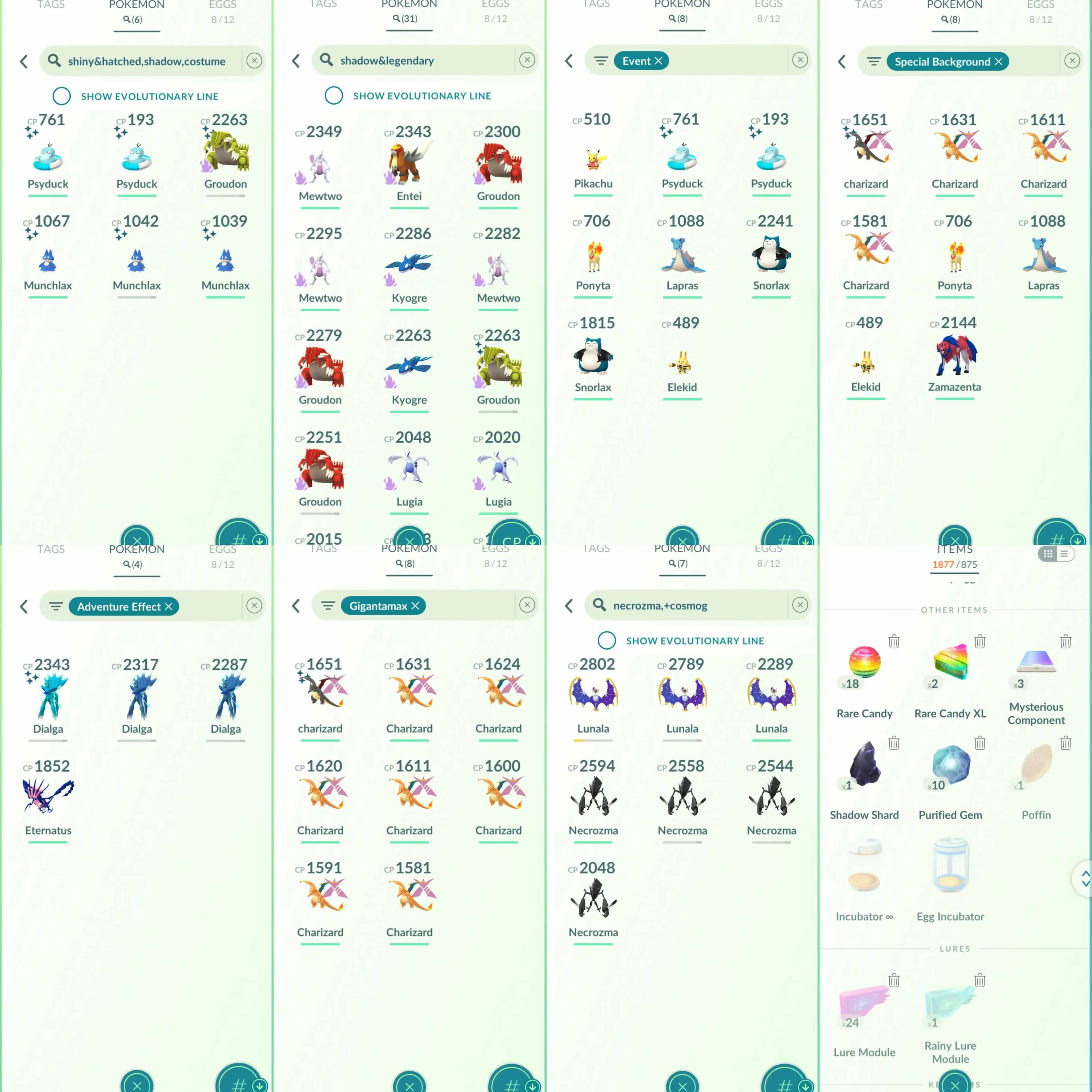 1881 Level 62 Eternatus Shiny Rayquaza Shundo Rarest GMax Charizard Dark Skies BG Shiny Dialga Origin Roar of Time Shiny Palkia Origin Shiny Mega Sharpedo