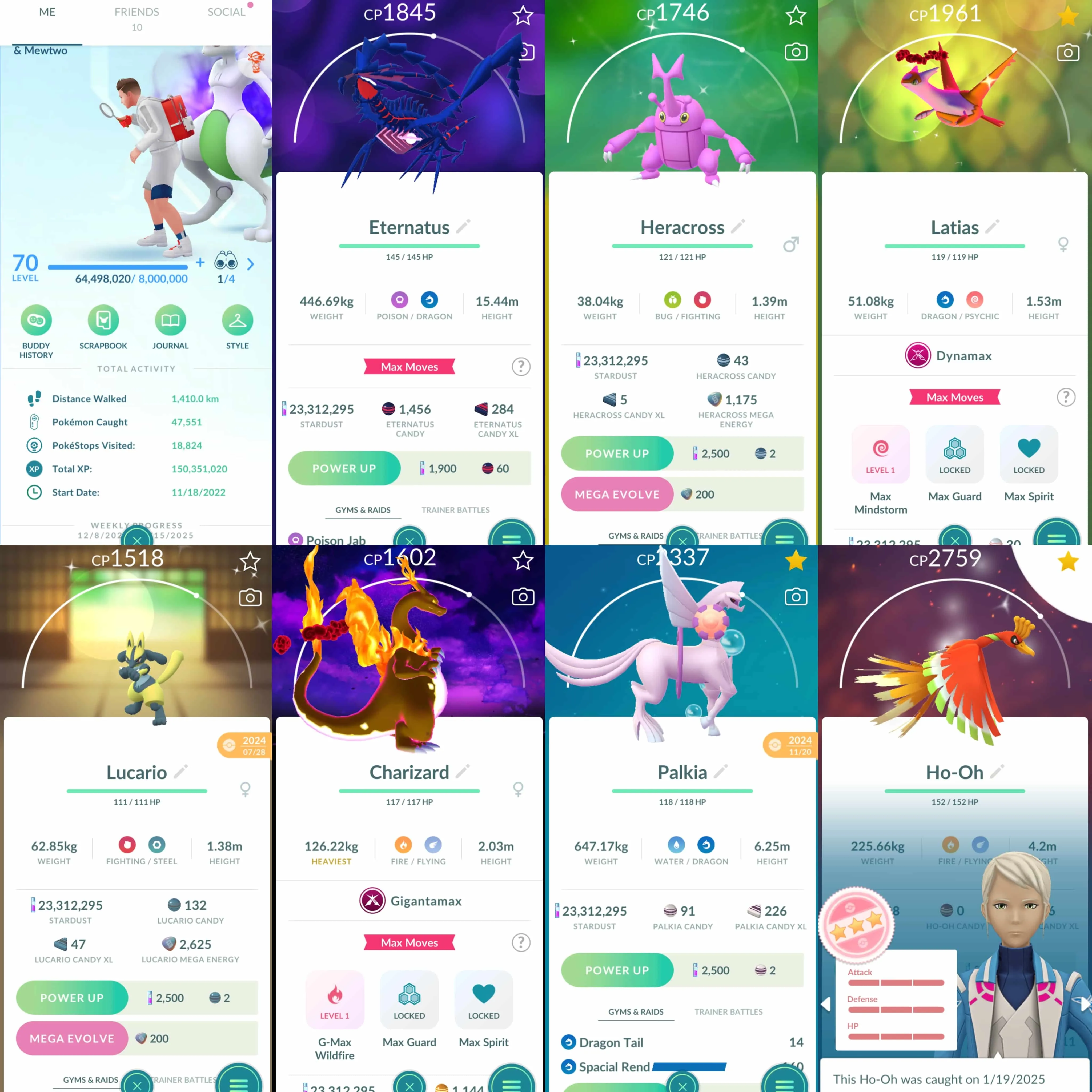 1882 Level 70 Eternatus Shiny Dusk Mane Necrozma Shiny Shadow Mewtwo Shiny Deoxys Shiny Riolu Shiny DMax Mega Latias Shiny Lucky Mega Latios Shiny Mega Lucario Shiny Machop BG Shiny Fuecoco BG