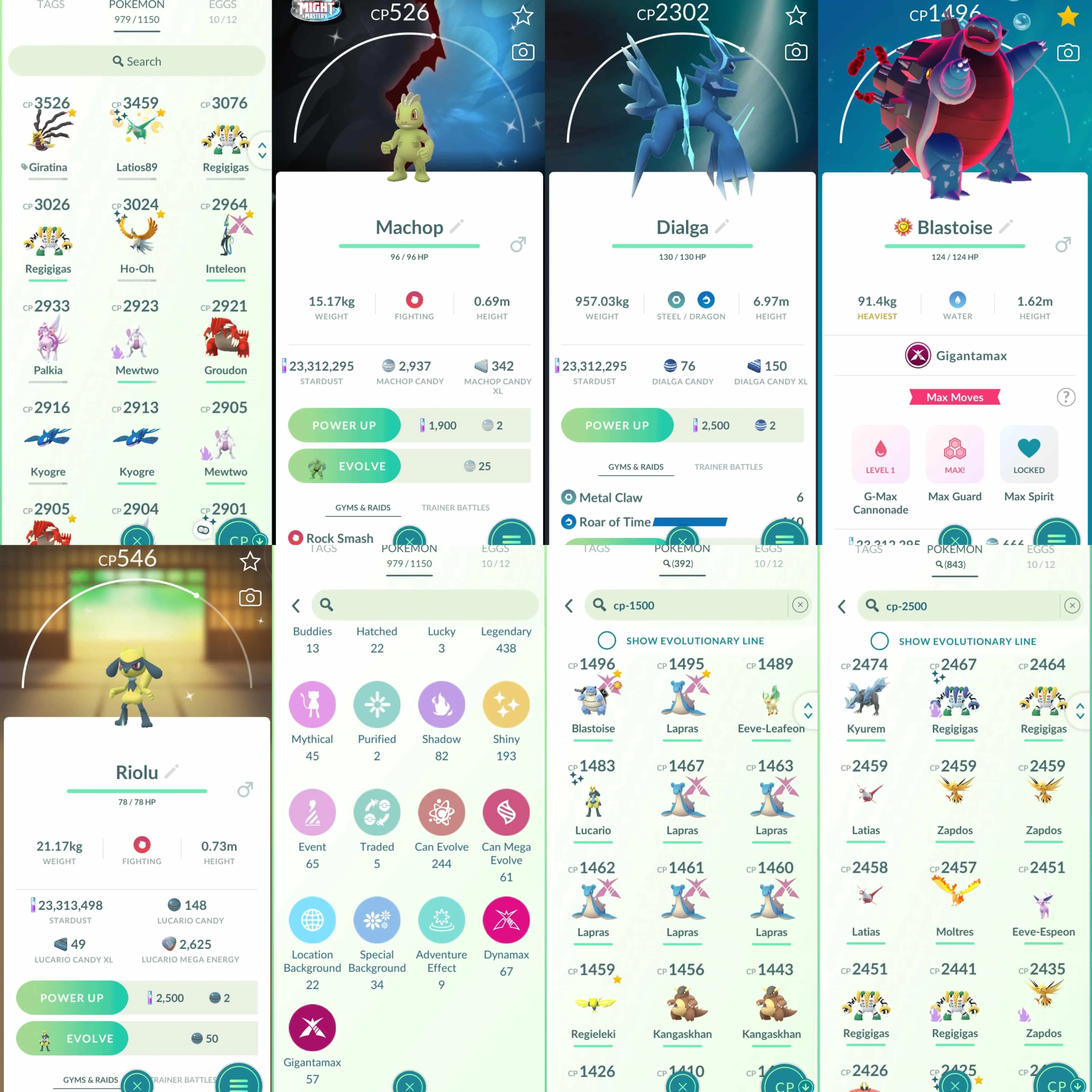 1882 Level 70 Eternatus Shiny Dusk Mane Necrozma Shiny Shadow Mewtwo Shiny Deoxys Shiny Riolu Shiny DMax Mega Latias Shiny Lucky Mega Latios Shiny Mega Lucario Shiny Machop BG Shiny Fuecoco BG