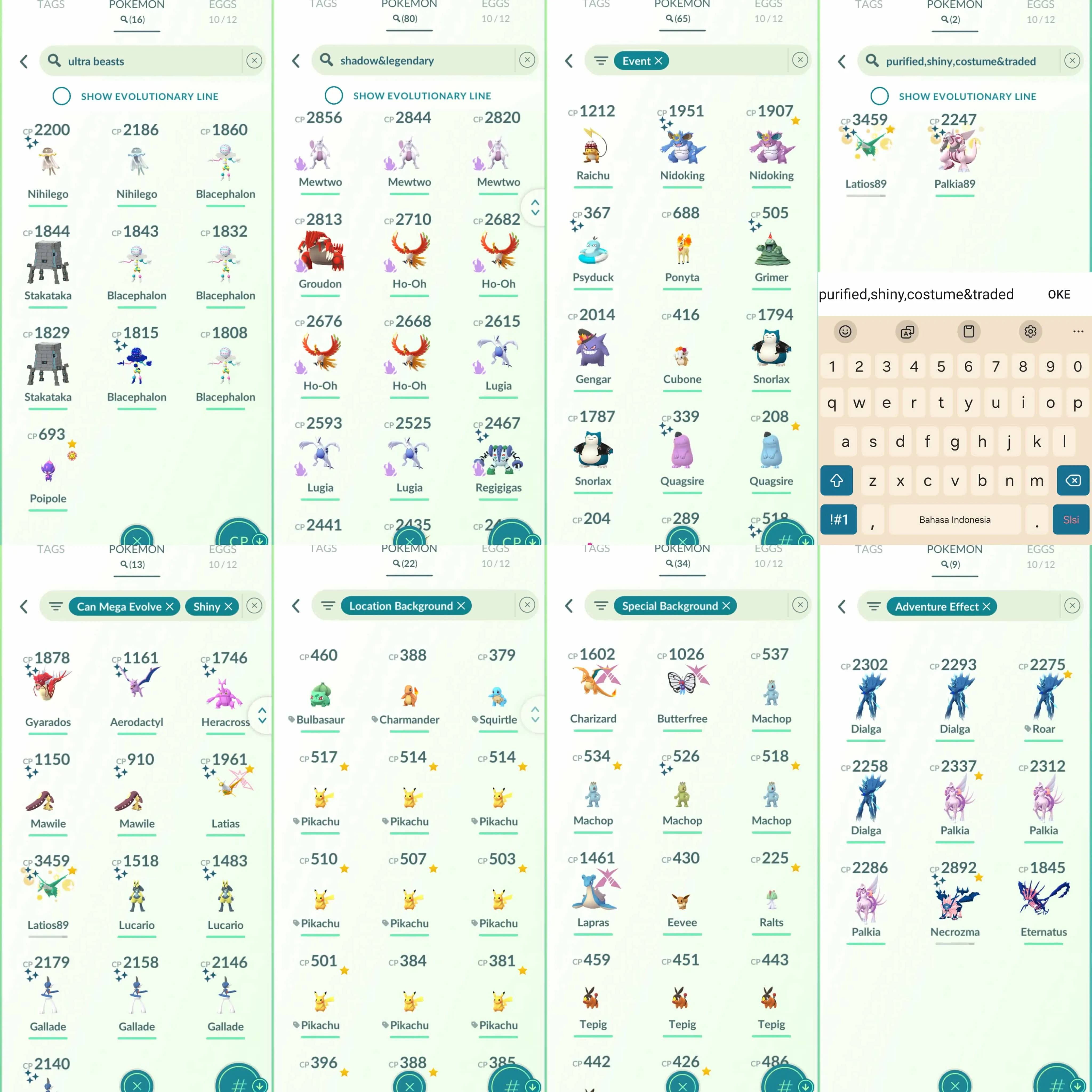 1882 Level 70 Eternatus Shiny Dusk Mane Necrozma Shiny Shadow Mewtwo Shiny Deoxys Shiny Riolu Shiny DMax Mega Latias Shiny Lucky Mega Latios Shiny Mega Lucario Shiny Machop BG Shiny Fuecoco BG