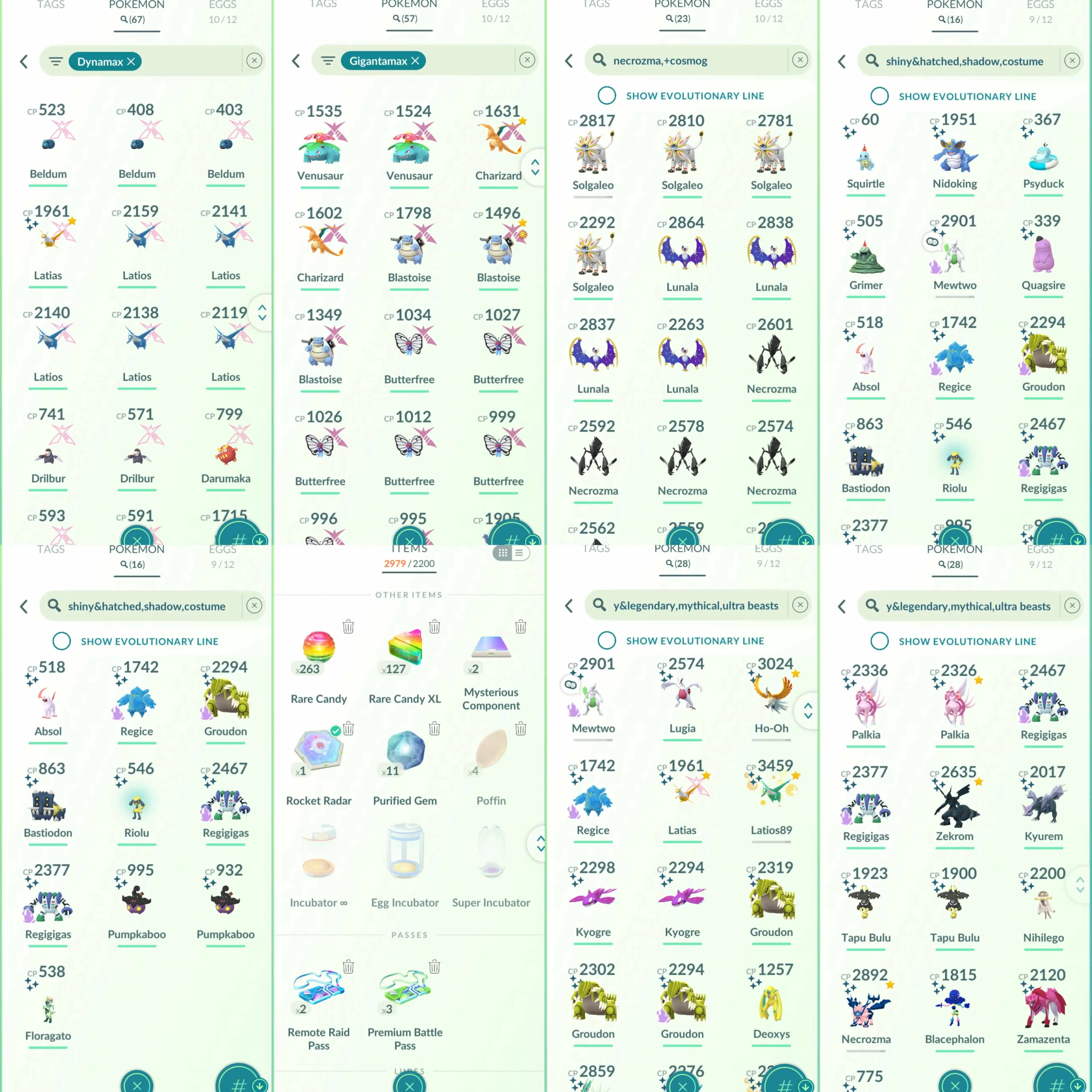 1882 Level 70 Eternatus Shiny Dusk Mane Necrozma Shiny Shadow Mewtwo Shiny Deoxys Shiny Riolu Shiny DMax Mega Latias Shiny Lucky Mega Latios Shiny Mega Lucario Shiny Machop BG Shiny Fuecoco BG