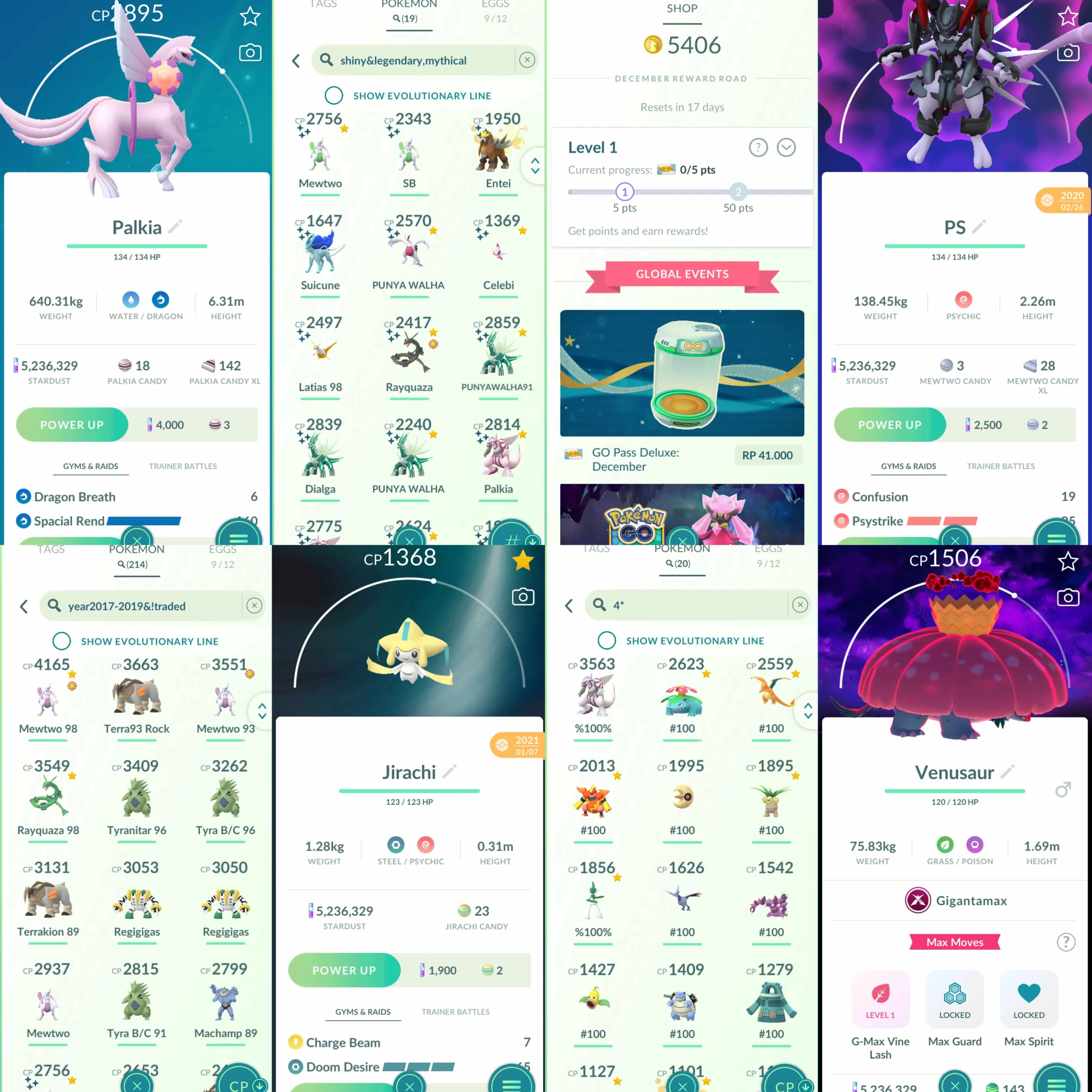 1889 Level 62 2019. Coin5406 Samsung 2021 T-Shirt Armored Mewtwo x2 tradeable (1 have 96% IV) Clone Pikachu x1 tradeable Clone Venusaur x1 tradeable