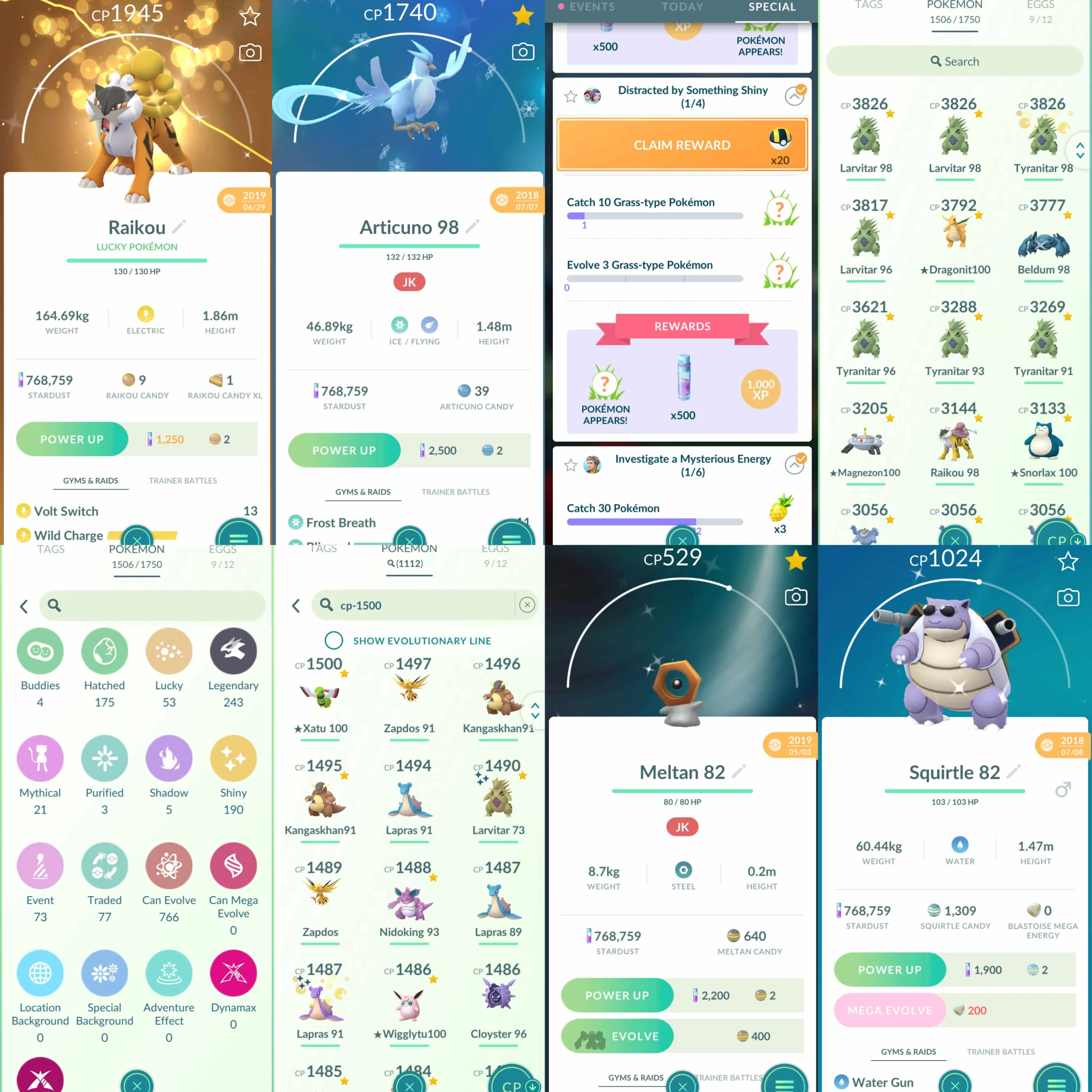 1893 Level 58 2016. Armored Mewtwo 2019 x1 tradeable -Shiny Celebi Quest Non shiny costume tradeable: Pikachu Mimikyu Costume x12, Pikachu Straw Hatx2