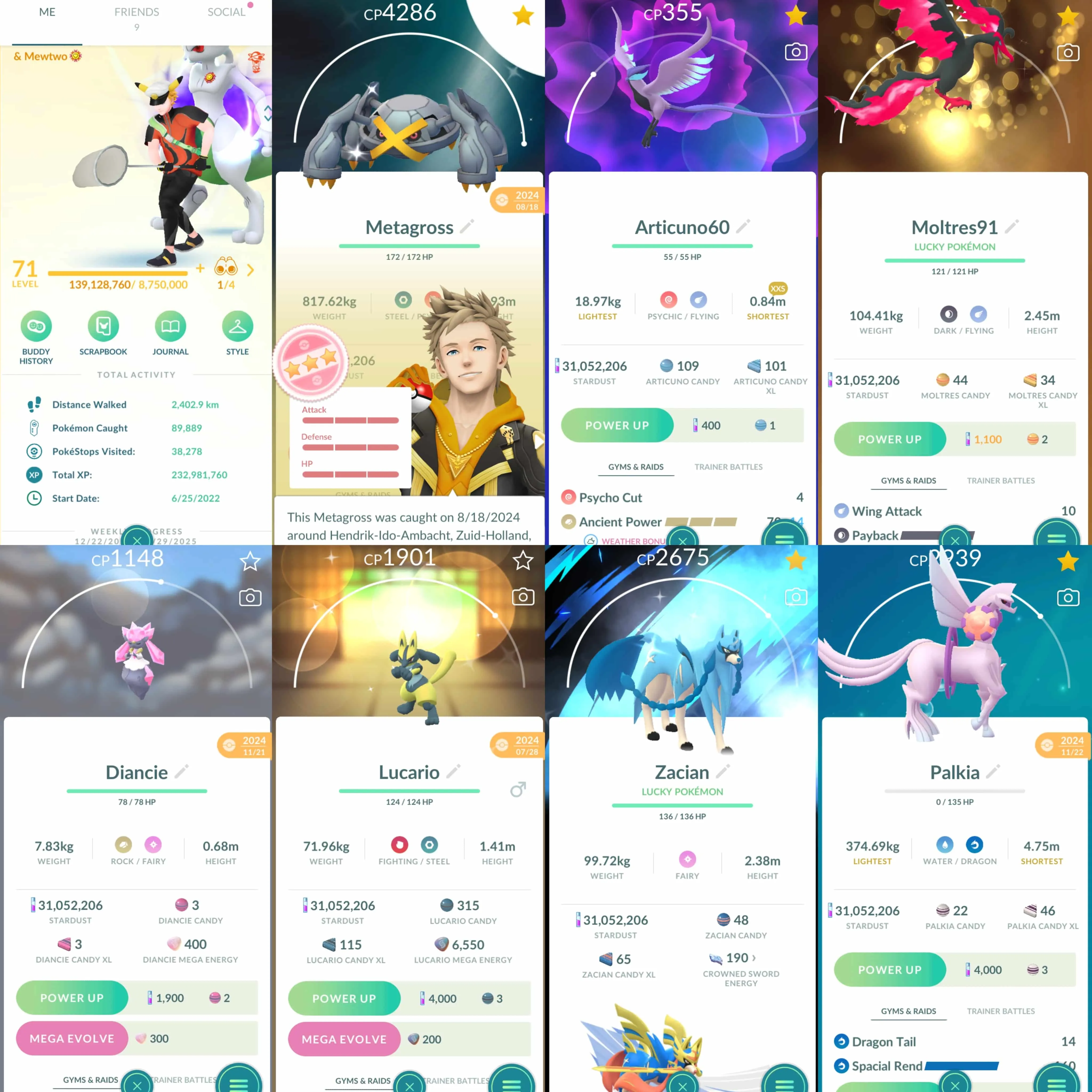 1901 Level 71 Shiny Shadow Mewtwo Shiby Deoxys Normal-Atk-Def-Spd  Shiny Dusk Mane Necrozma Shundo Mega Metagross Shiny Mega Lucario Shundo Dratini