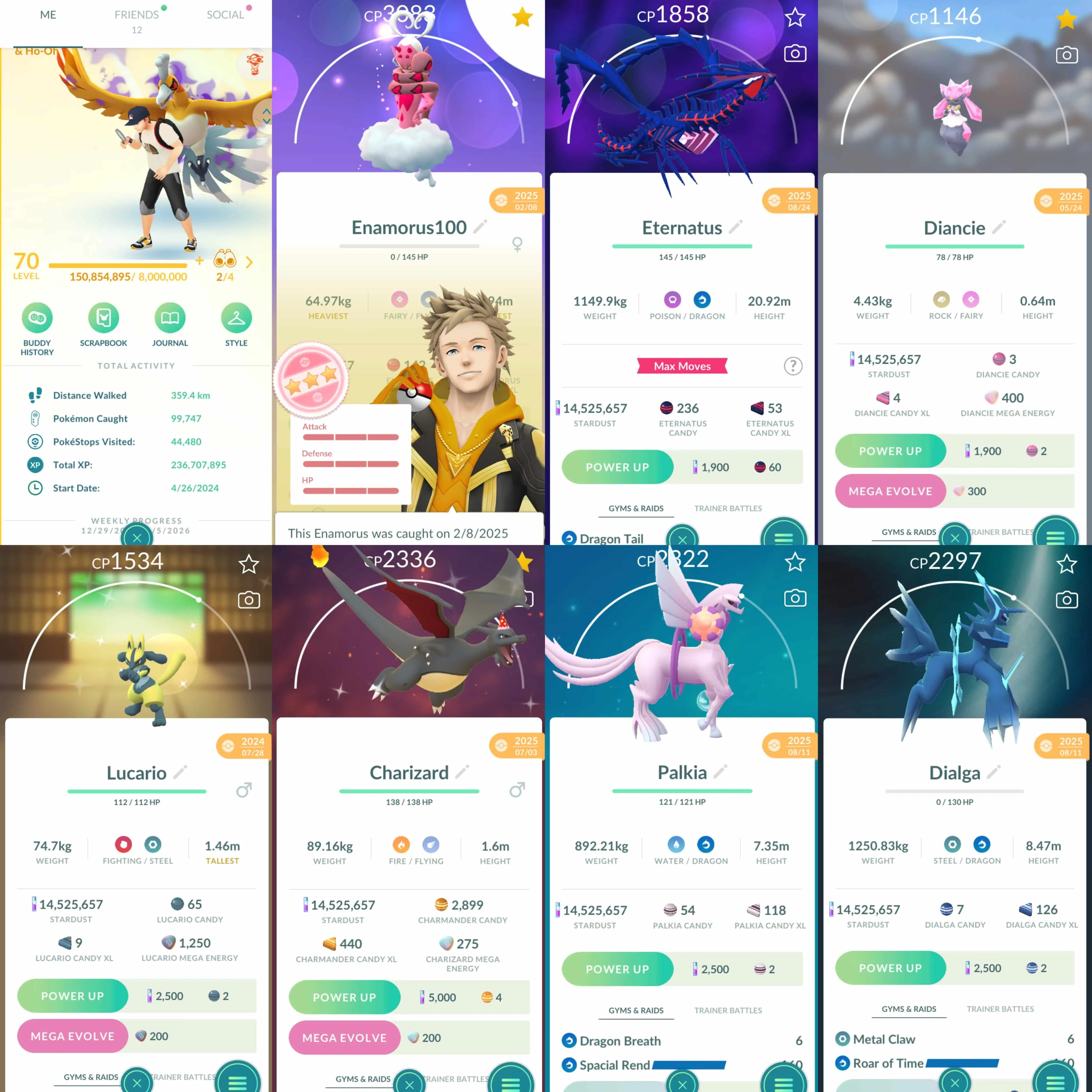 1904 Level 70 Eternatus Enamorus100 Shiny shadow Ho-oh Shiny Dialga Origin Shiny Palkia Origin Shiny Zacian Shiny Mega Charizard Shiny Mega Lucario