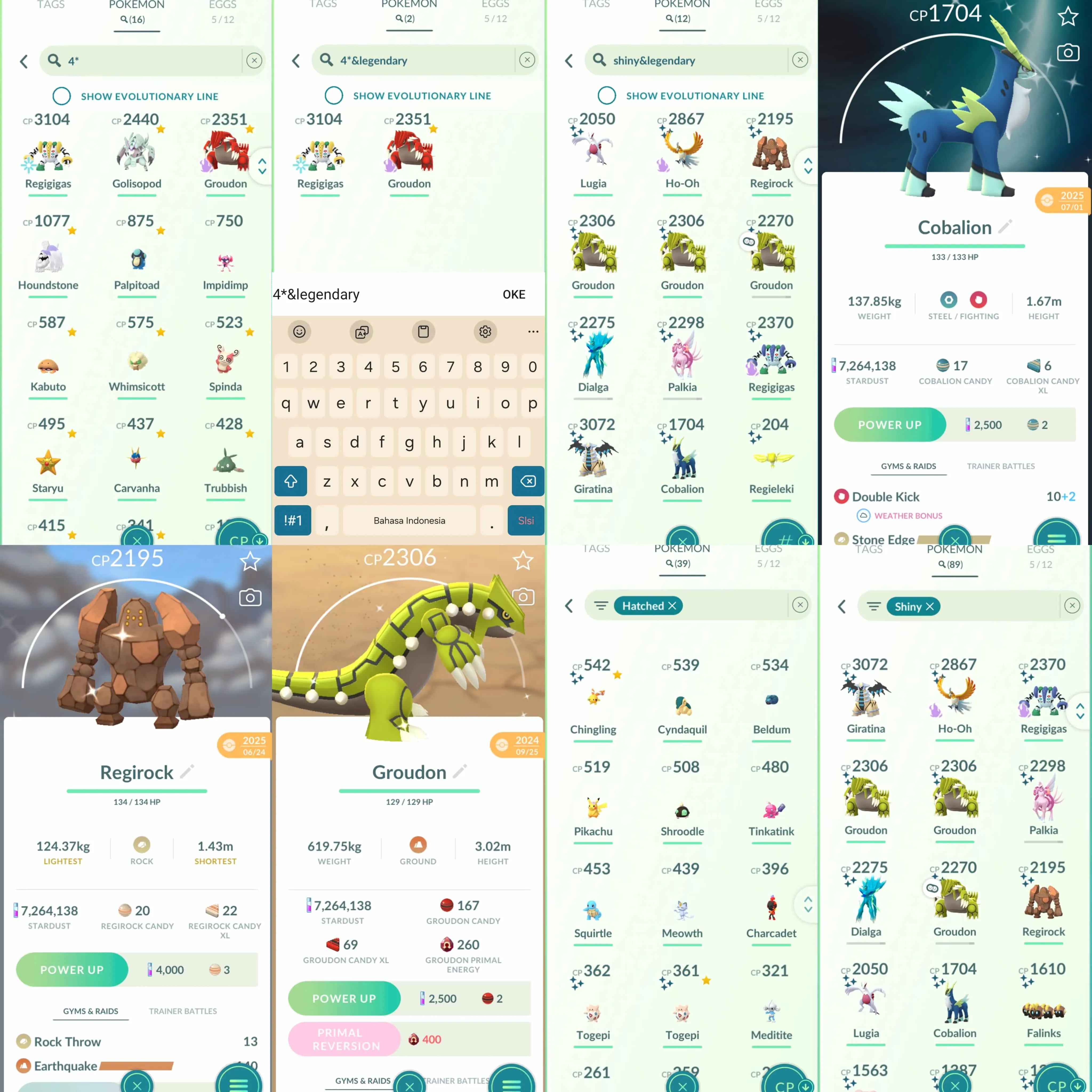 1910 Level 70 Eternatus Rare Shadow Groudon100 Regigigas100 Shiny Dialga Origin Roar of Time Shiny Palkia Origin  Shiny Mega Mawile