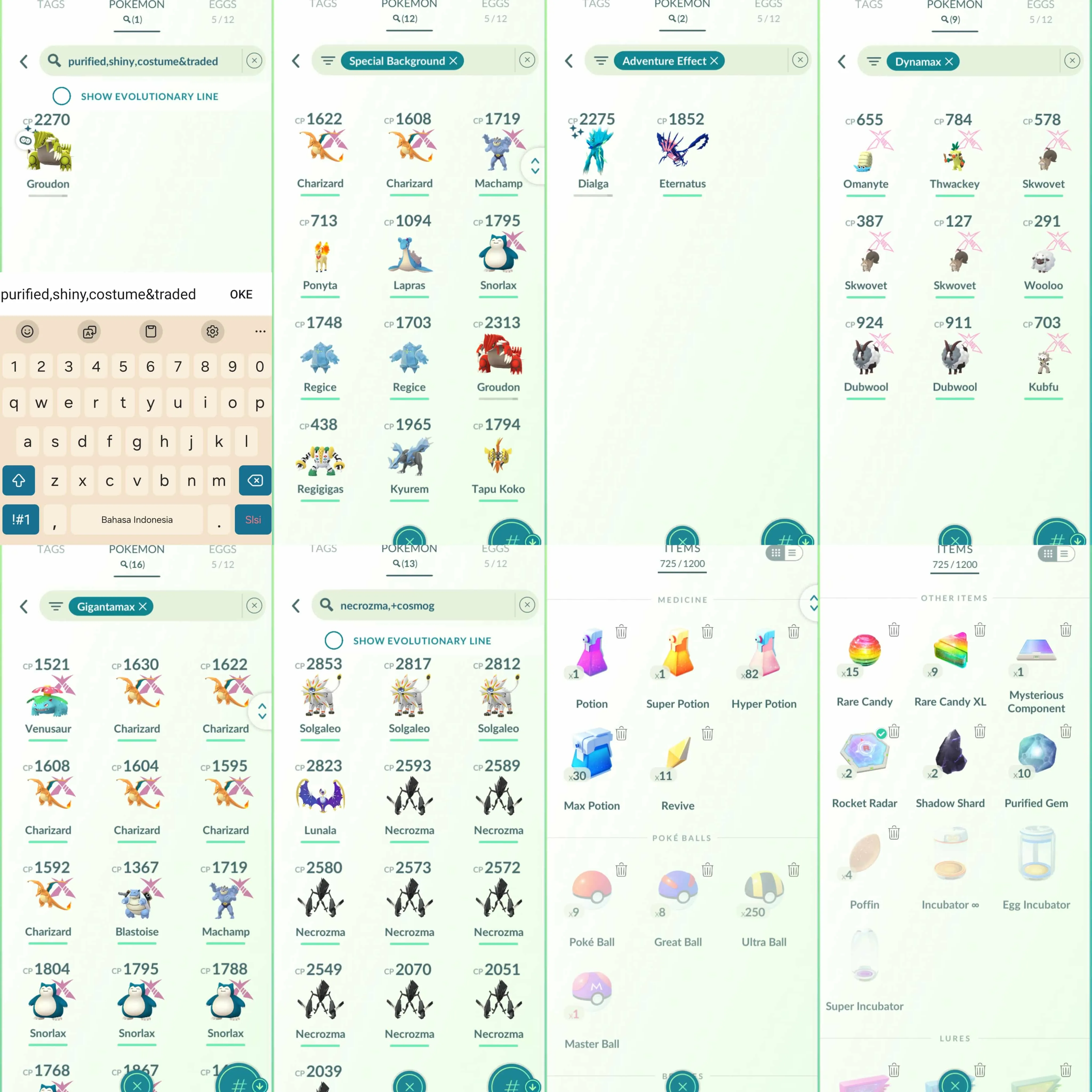 1910 Level 70 Eternatus Rare Shadow Groudon100 Regigigas100 Shiny Dialga Origin Roar of Time Shiny Palkia Origin  Shiny Mega Mawile