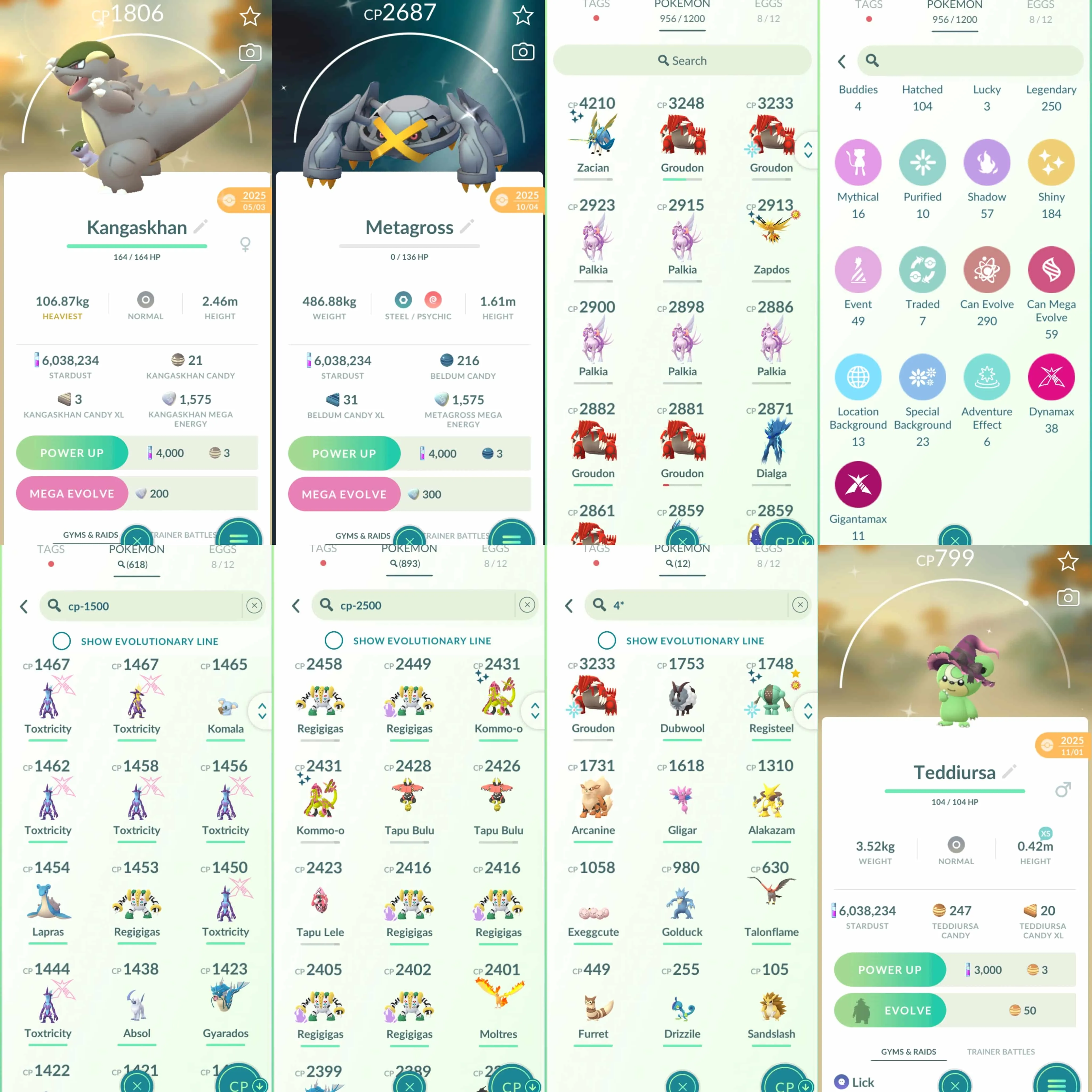1924 Level 70 Eternatus Shundo Registeel Shiny Zacian Crowned Sword Shiny Mega Metagross Shiny Mega Gyarados Shiny Mega Heracross