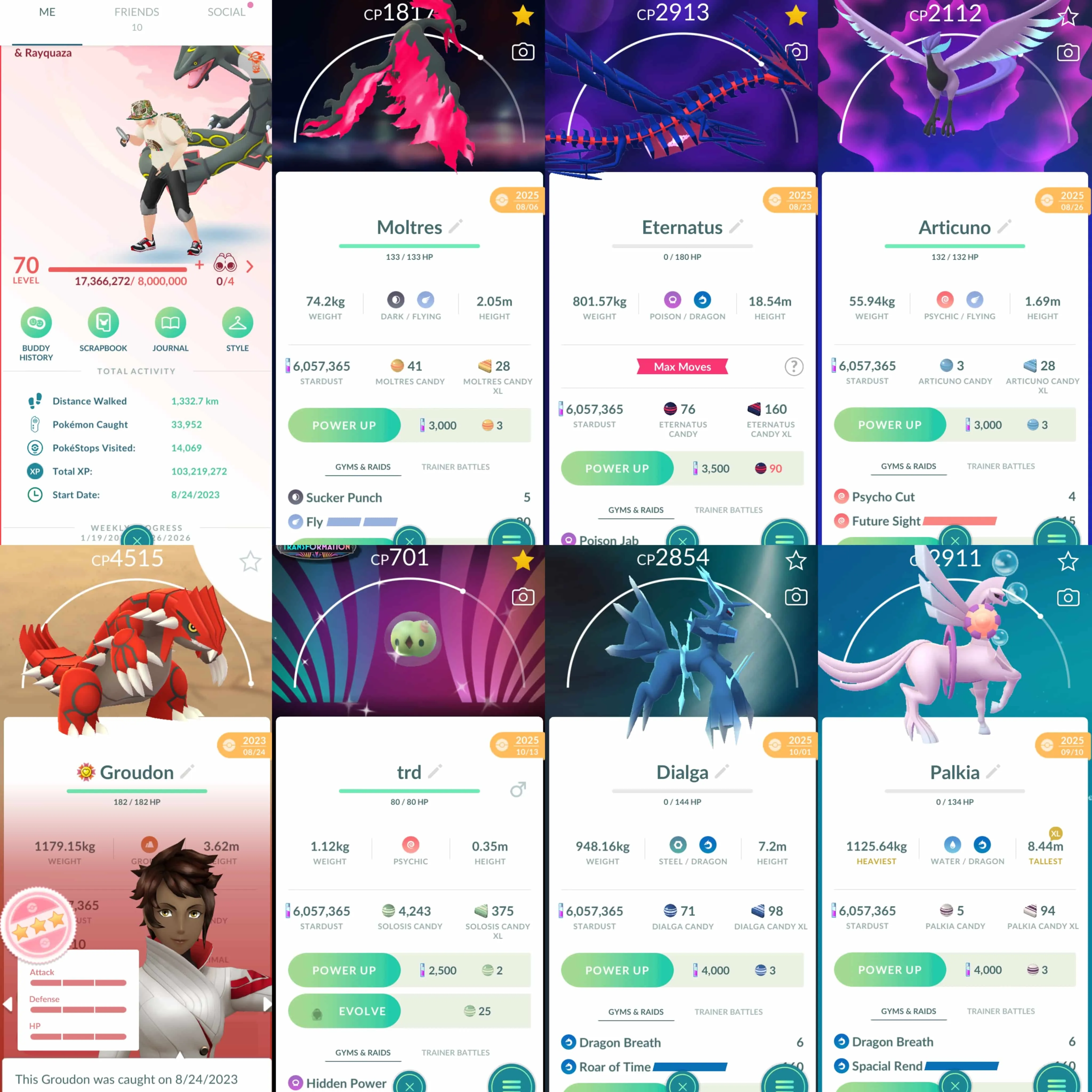 1930 Level 70 Eternatus Galarian Articuno Galarian Moltres Shiny Mega Rayquaza Shiny shadow beldum Shiny Genesect Shiny Solosis BG Shiny Mega: Gyarados, Sharpedo, Camerupt, Absol, Audino.