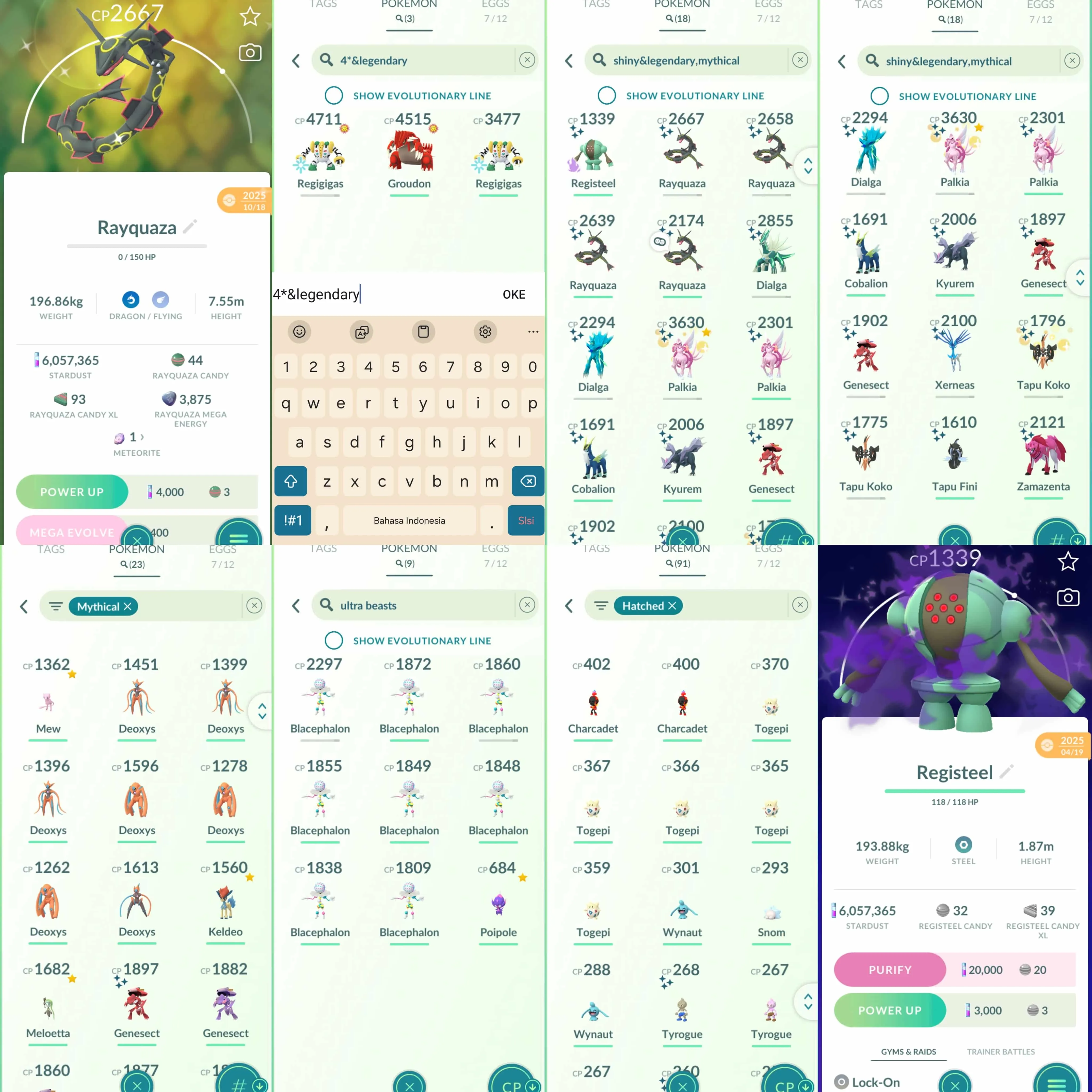 1930 Level 70 Eternatus Galarian Articuno Galarian Moltres Shiny Mega Rayquaza Shiny shadow beldum Shiny Genesect Shiny Solosis BG Shiny Mega: Gyarados, Sharpedo, Camerupt, Absol, Audino.