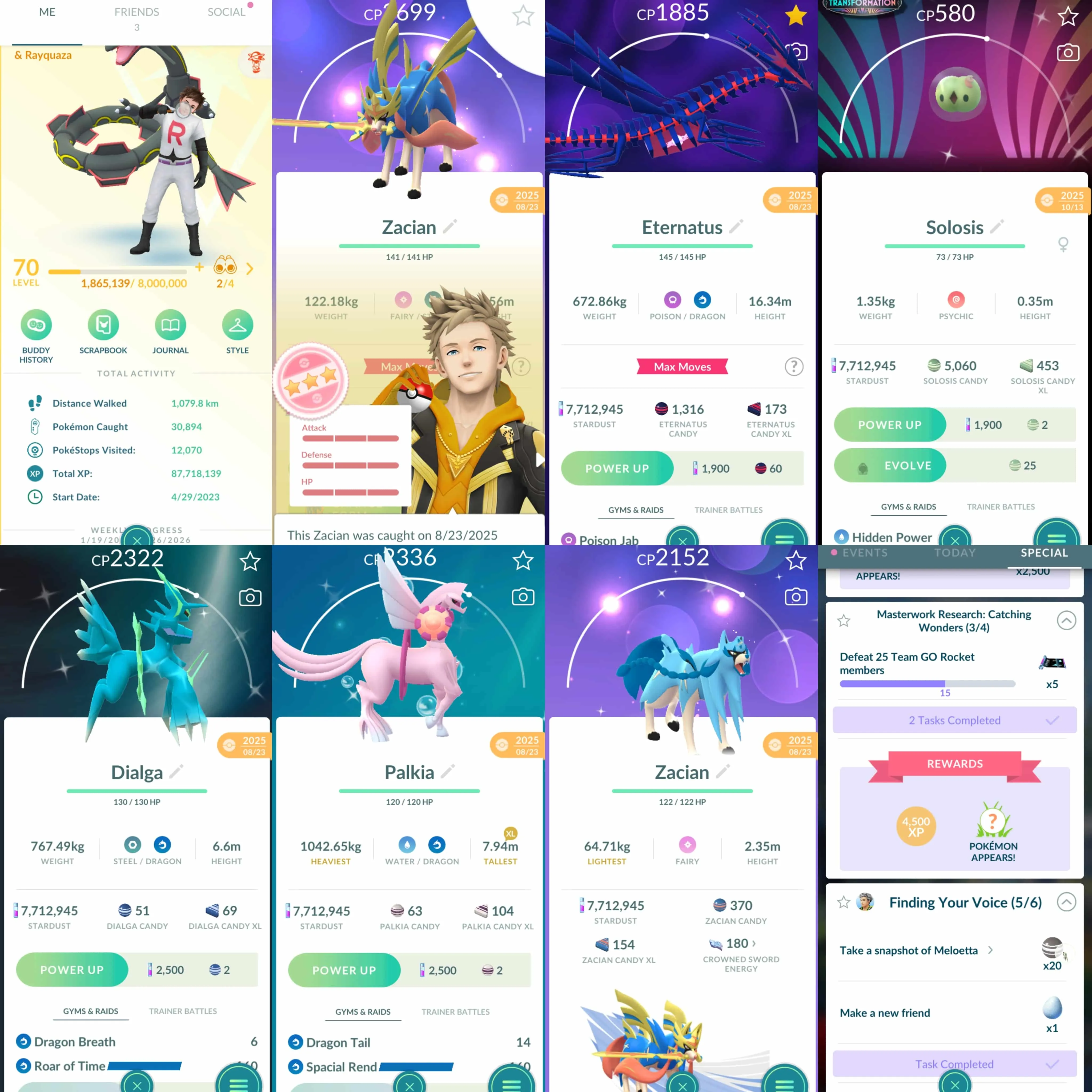 1932 Level 70 Eternatus Zacian100 Shiny Mega Rayquaza Zacian Crowned Sword IV 100 Zamazenta Crowned Shield Shiny Palkia Spacial Rend