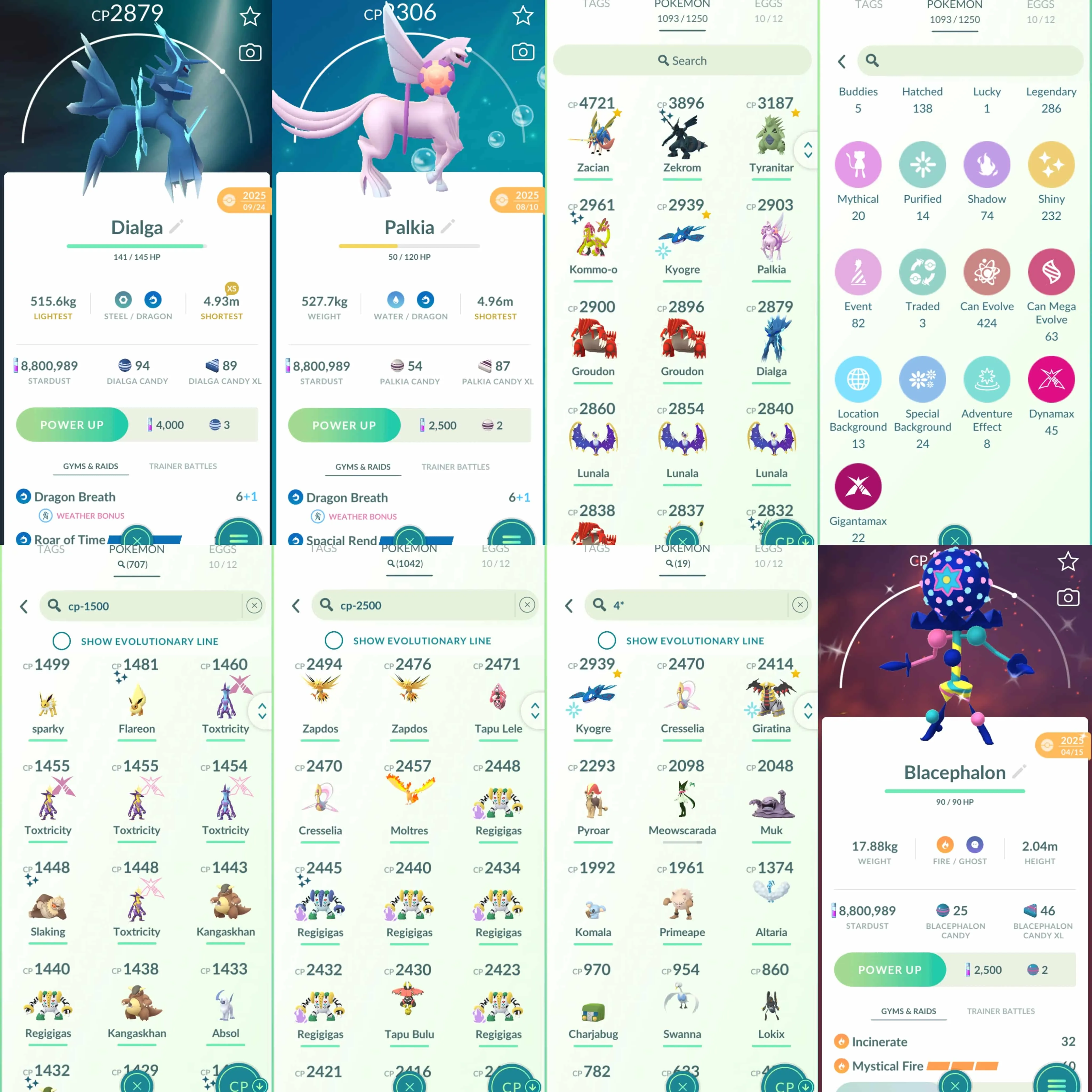 1934 Level 70 Eternatus Shiny Mega Rayquaza Shiny Mega Metagross Shiny Mega: Gyarados, Heracross, Kangaskhan, Absol, Camerupt, Sharpedo, Audino.