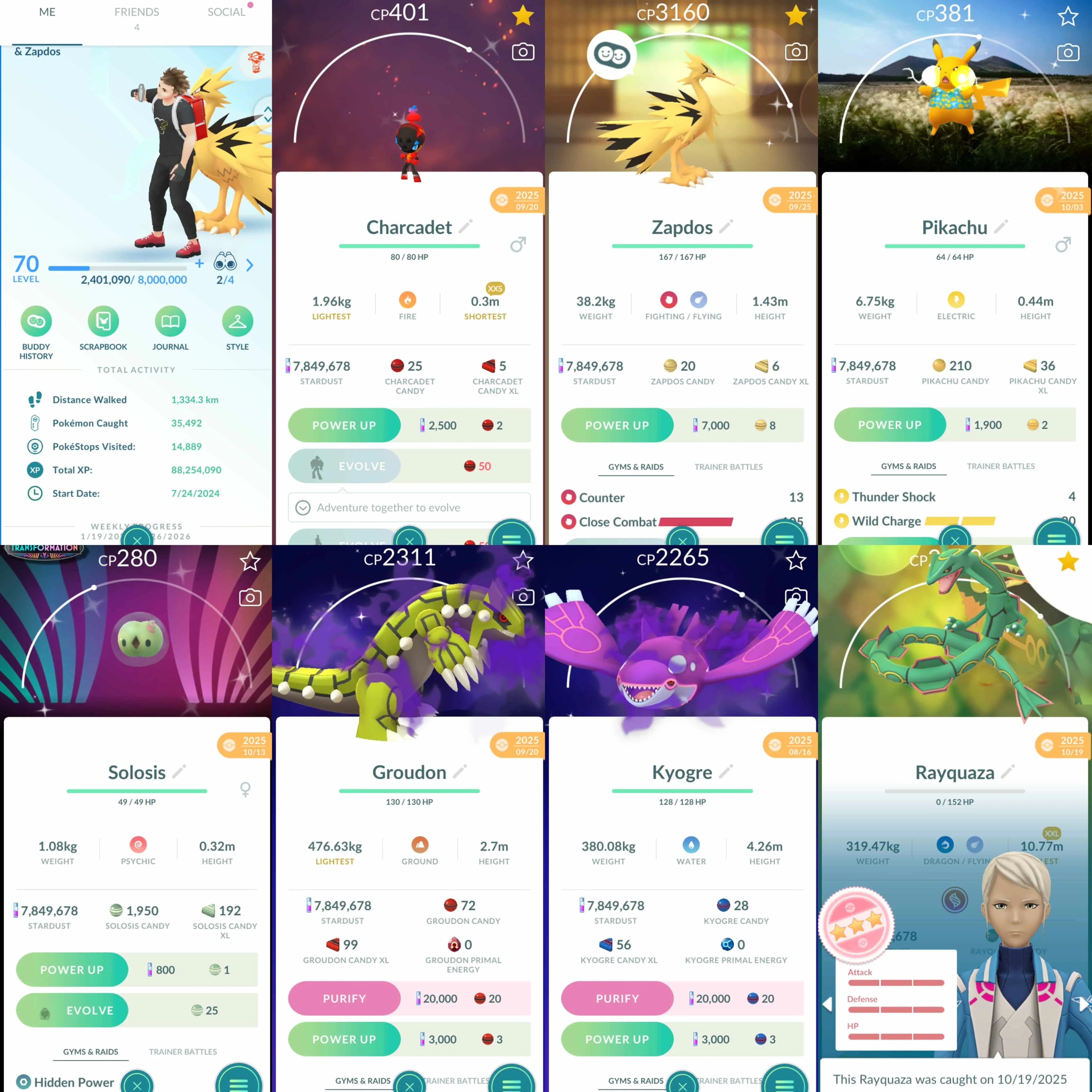 1936 Level 70 Double Rayquaza100 Zacian100 Shiny Galarian Zapdos Shiny Charcadet Shiny Mega Rayquaza Shiny Shadow Kyogre Shiny Shadow Groudon