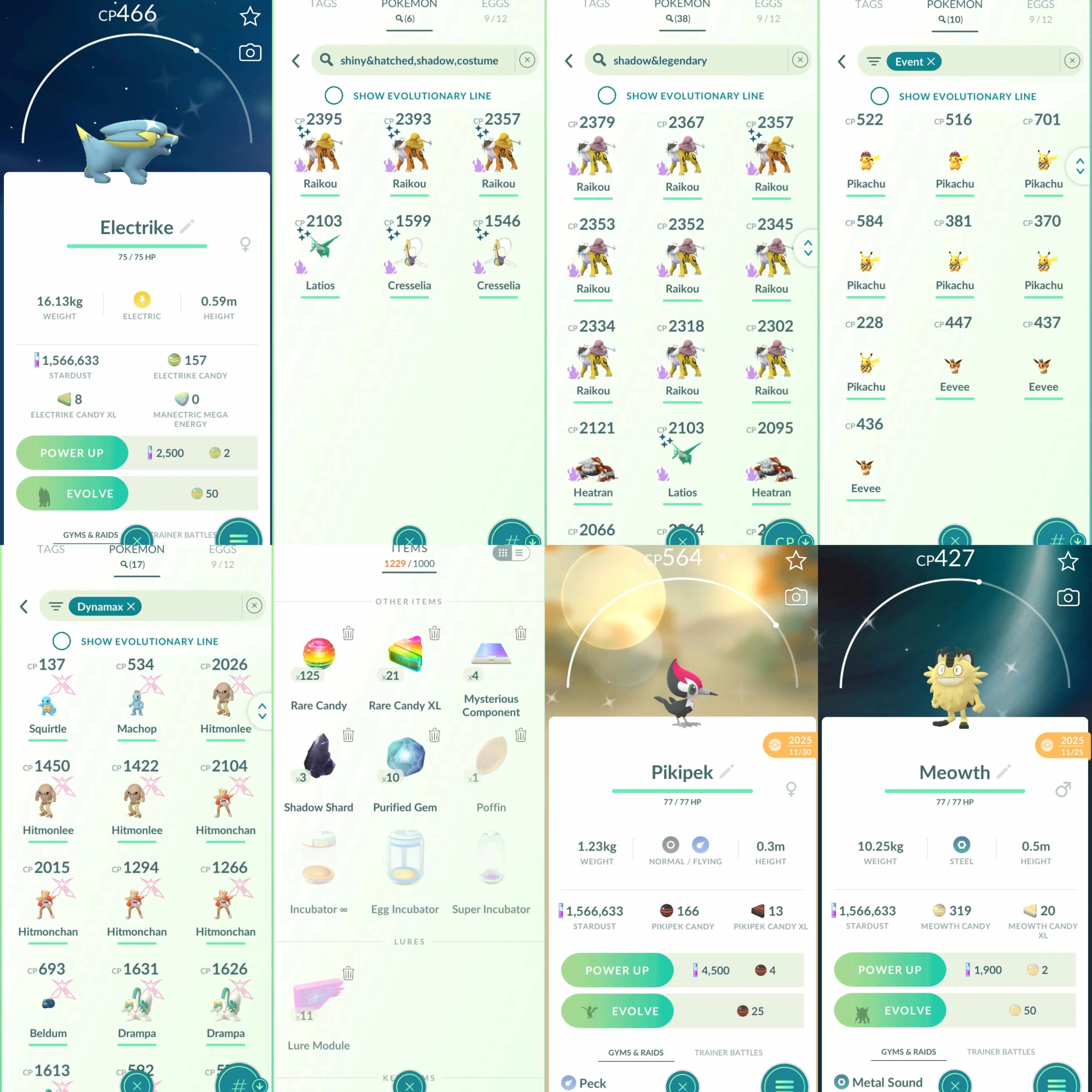 1941 Level 58 Legendary100x16 Shundo Azelf x3 Shiny Shadow Raikou x3 Shadow Latios Shadow Cresselia x2 Shiny Thundurus Shiny Kyurem  Pikachu Batik