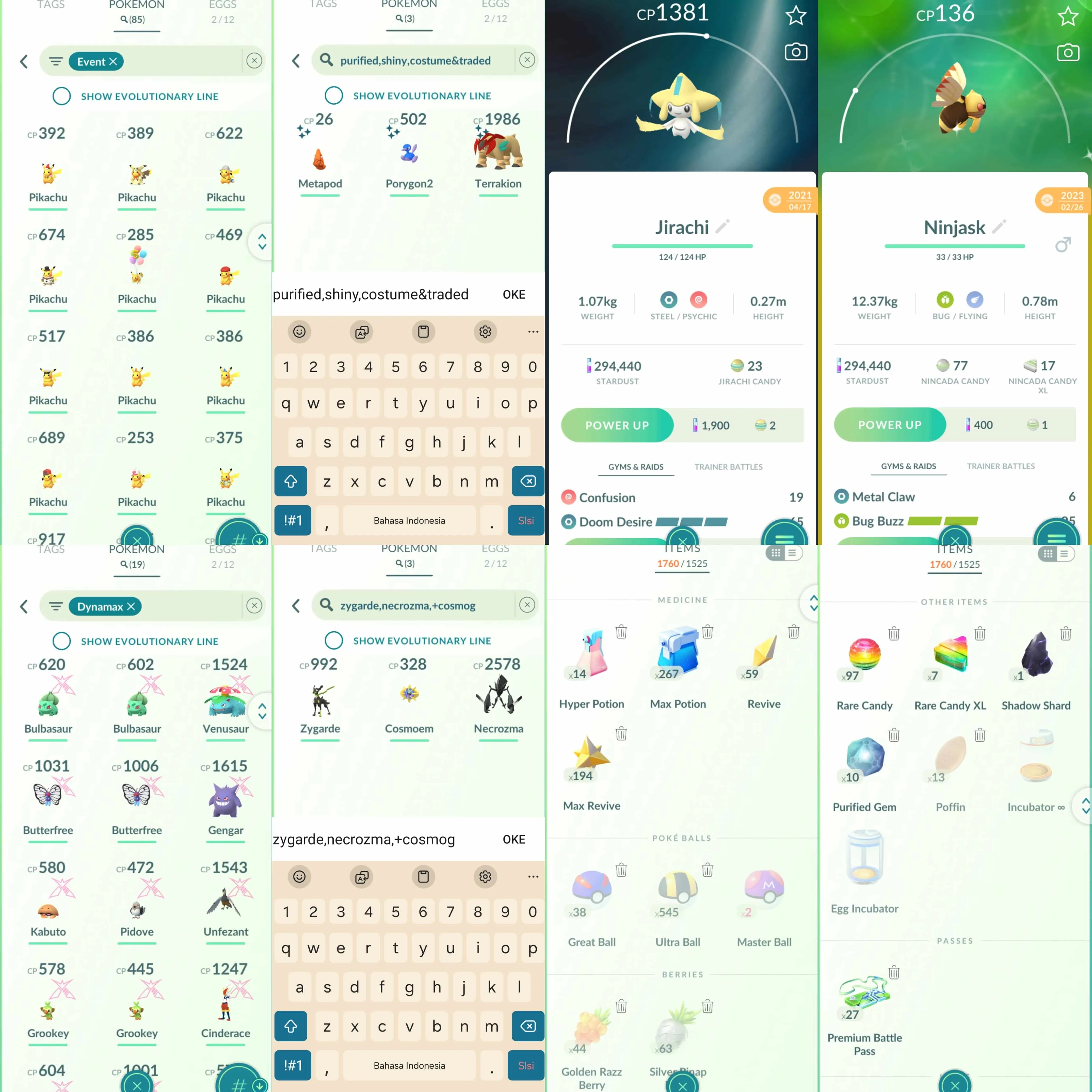 1945 Level 60 2019. Shiny Mew Shiny Celebi Shiny Jirachi Quest Shiny Mega Charizard Shiny: Cobalion, Terrakion, Zamazenta, Druddigon, Igglybuff, Pawniard, Metang, Mega Beedrill, Gyarados, Ditto, Eevee, Espeon, Blissey, Skitty, Haxorus, Greninja.
