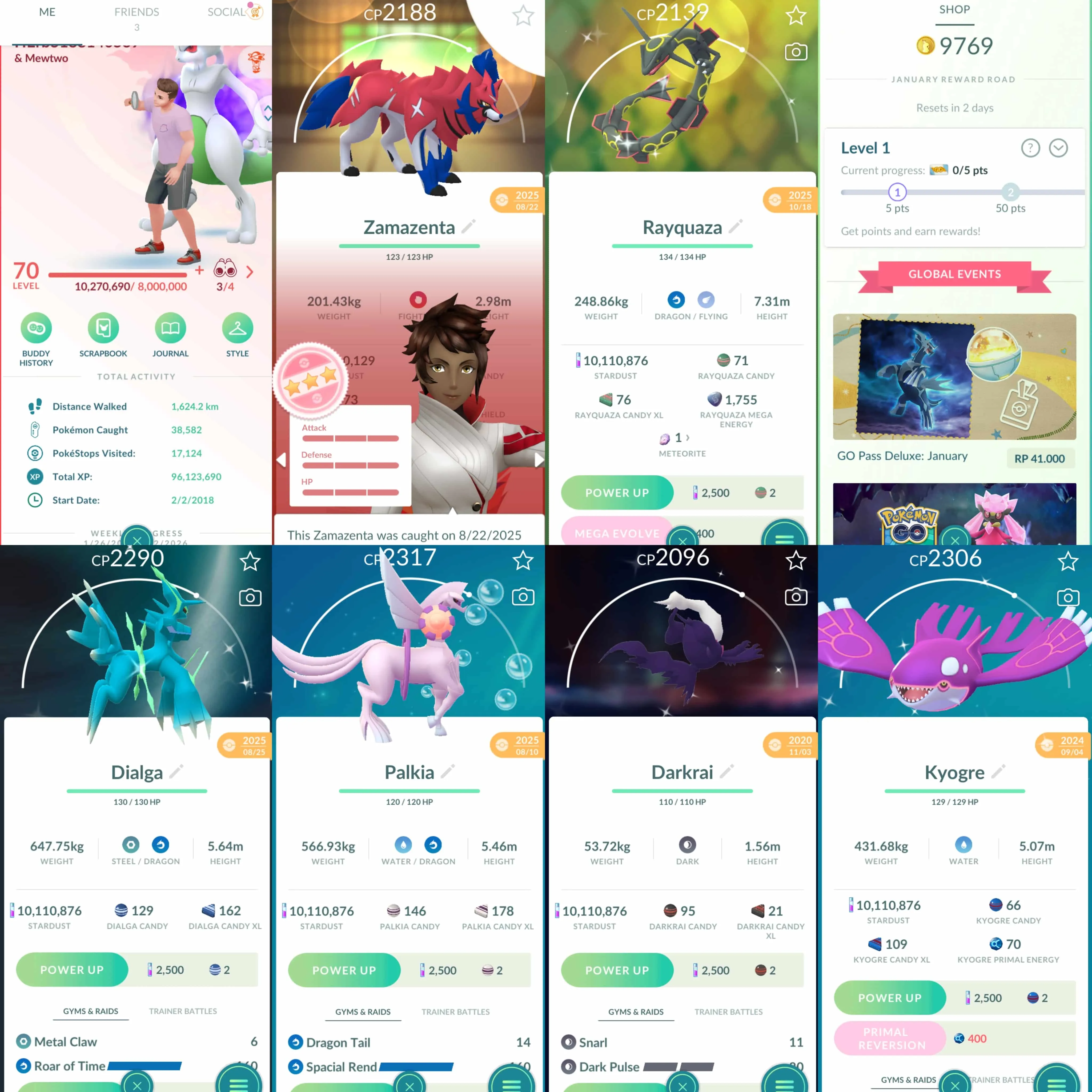 1949 Level 70 2018. Coin9769 Shiny Shadow Mewtwo Shiny Mega Rayquaza Shiny Mega Latias Shiny Mega Latios Shiny Mewtwo Shiny Zacian Zamazenta Legends100 x18 Zamazenta100 Suicune100 Raikou100 Shundo Machamp Shundo Litleo